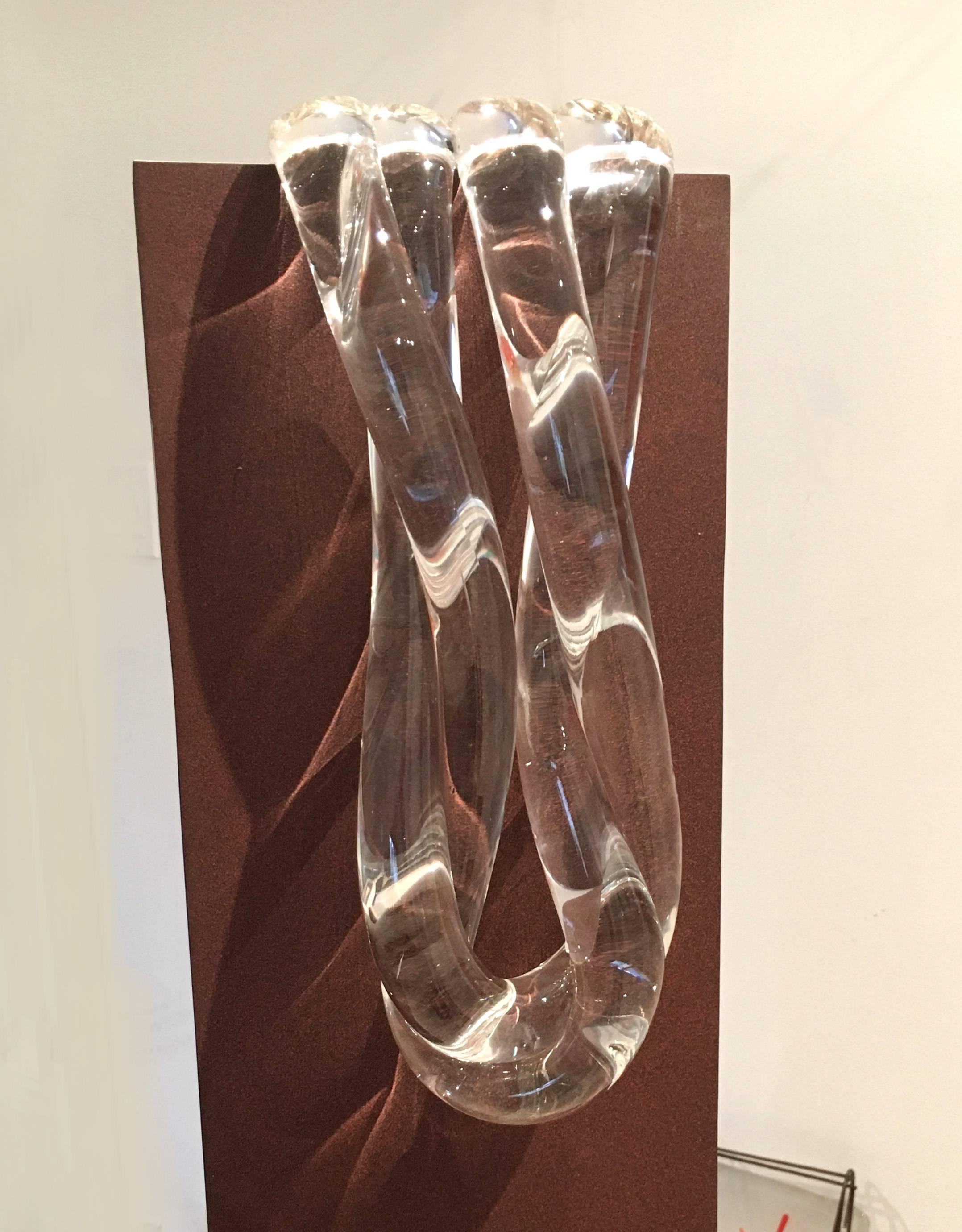 X Column - Gray Abstract Sculpture by Mary Shaffer