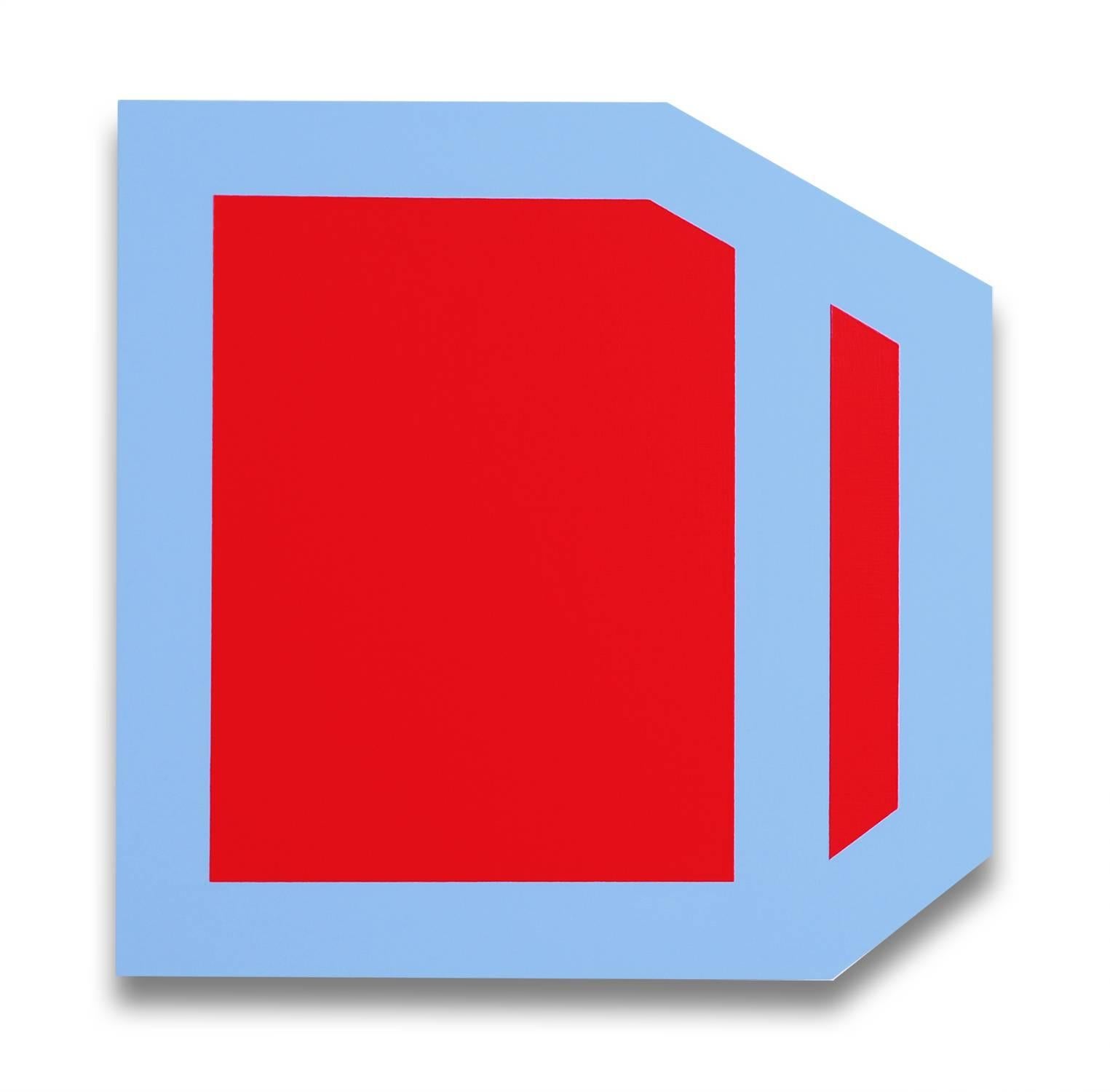 Brent Hallard Abstract Painting - Plumb Red (Blue)