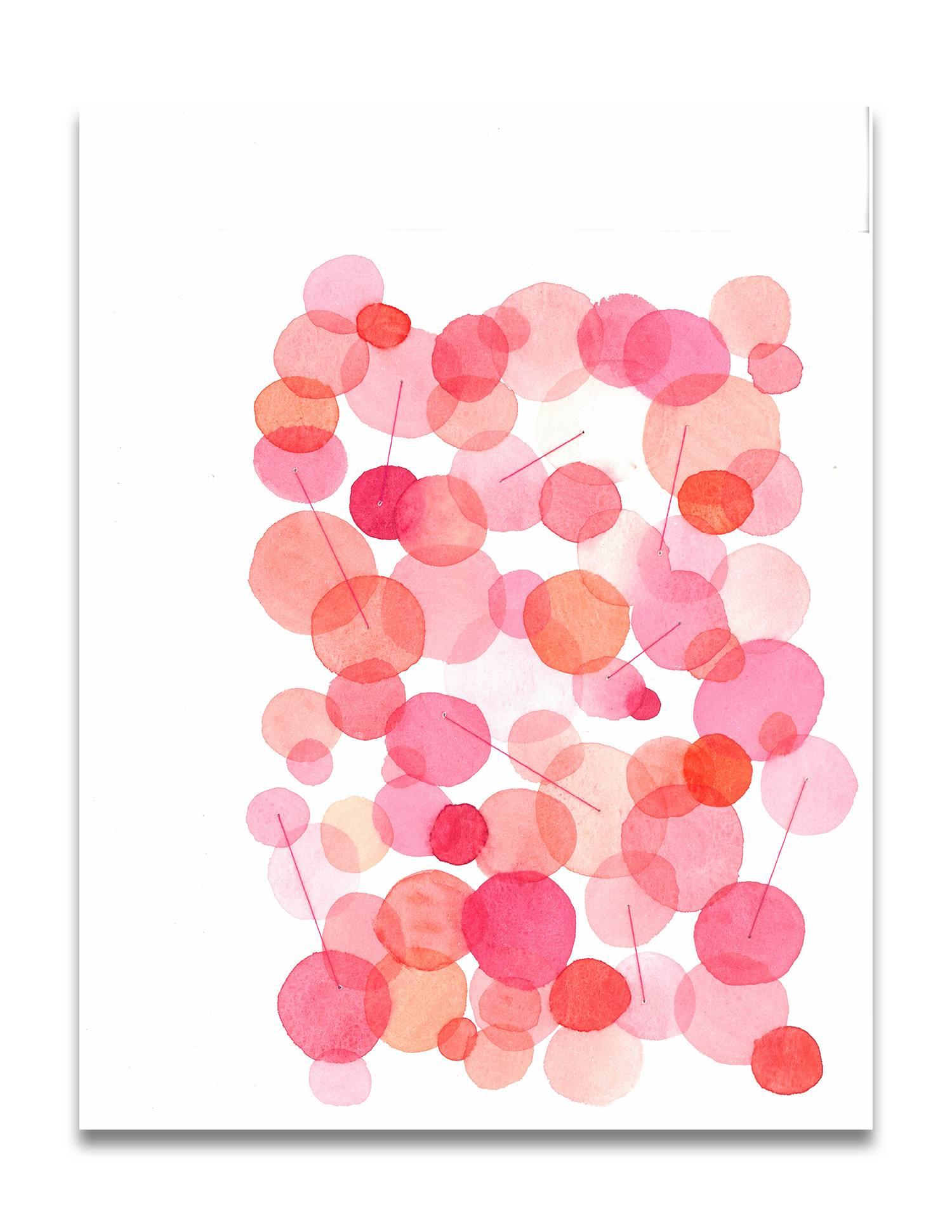 Holly Miller Abstract Painting - Pink And Red Dots