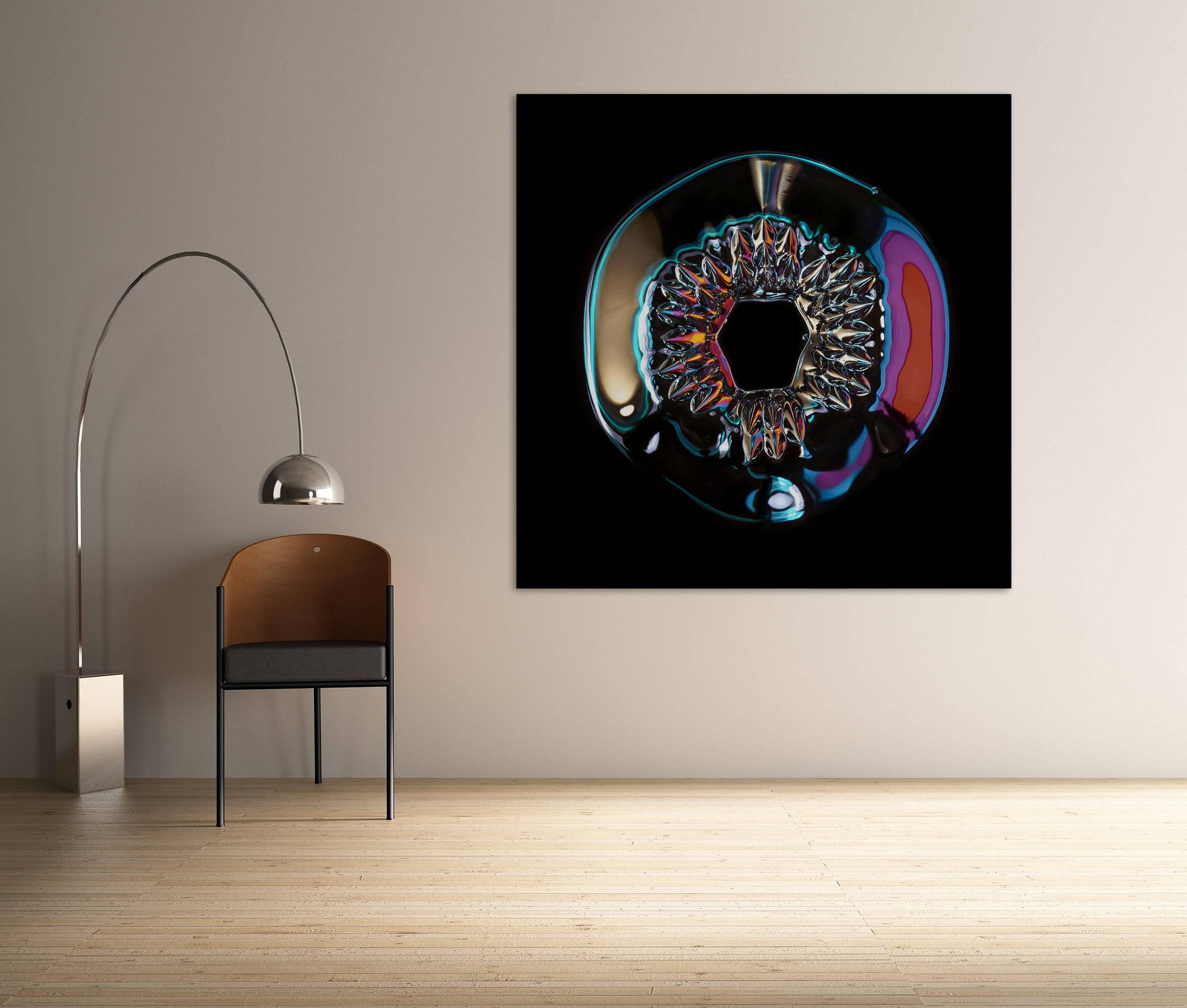Magnetic radiation 11 (Abstract Photography)

Chromogenic print. Edition 1/5.

In his Magnetic radiation series, Janiak reveals the hidden world of magnetism by photographing ferrofluids. A ferrofluid is a liquid substance magnetized through the