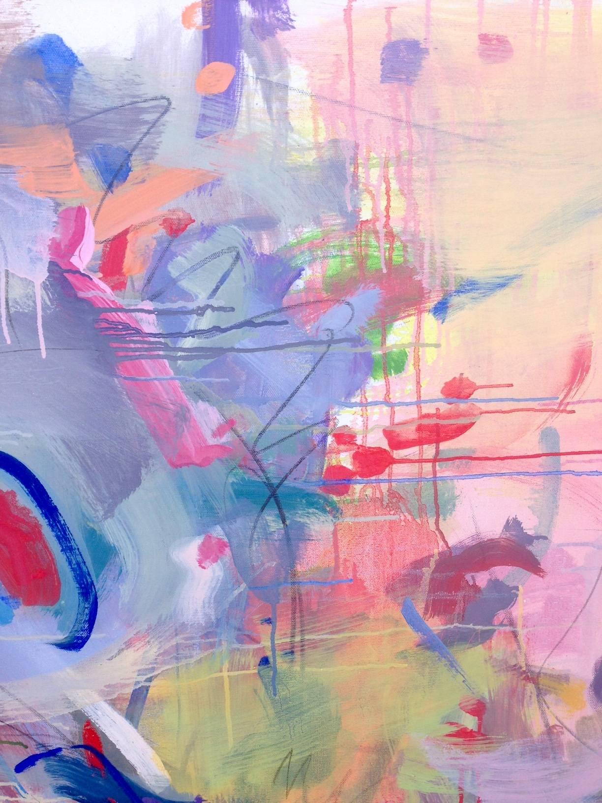 Gesture (Abstract Expressionism painting) - Beige Abstract Painting by Gina Werfel