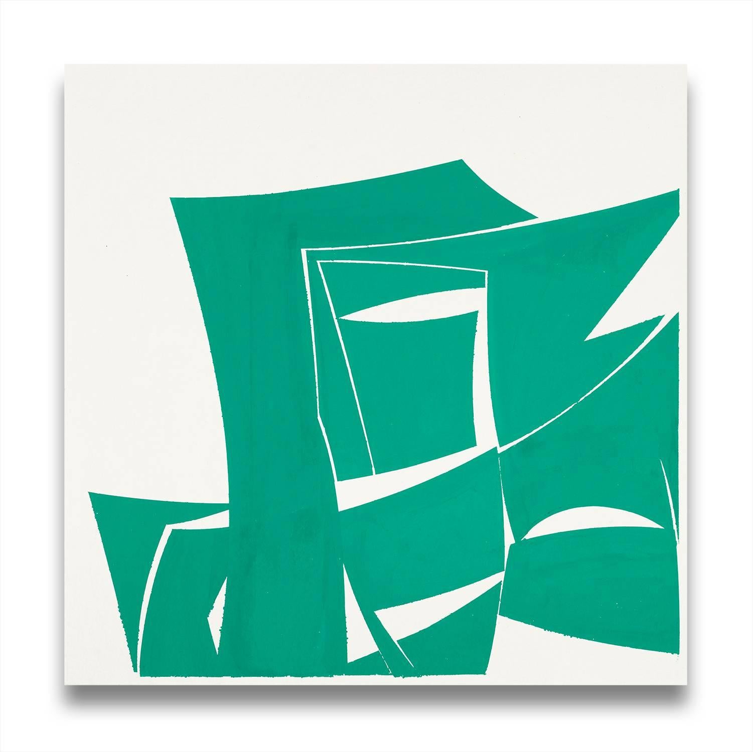 Joanne Freeman Abstract Painting - Covers 24-Green B