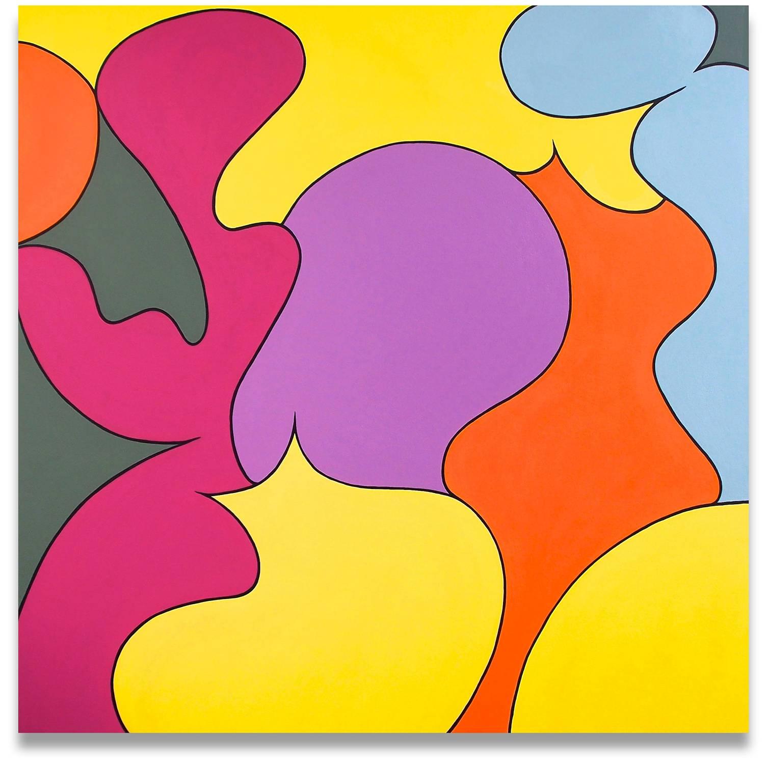 Jessica Snow Abstract Painting - Six Color Theorum