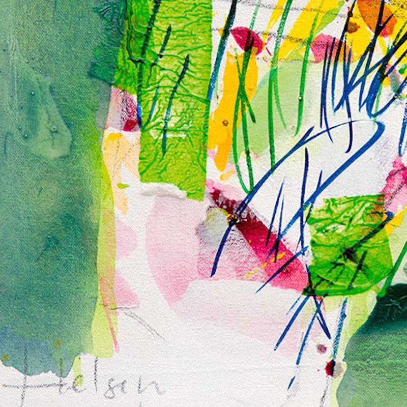 Little Color Gardening III - Abstract Expressionist Painting by Greet Helsen