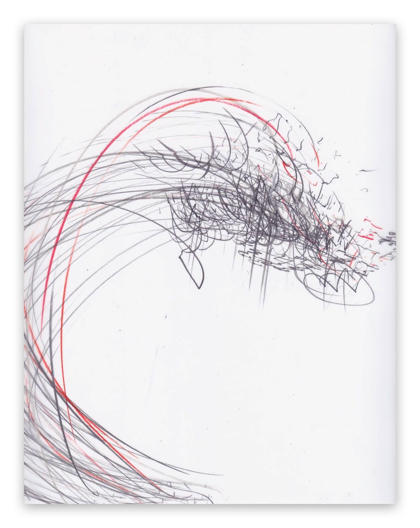 Jaanika Peerna Abstract Painting - Screech of ice series 42 (Abstract drawing)