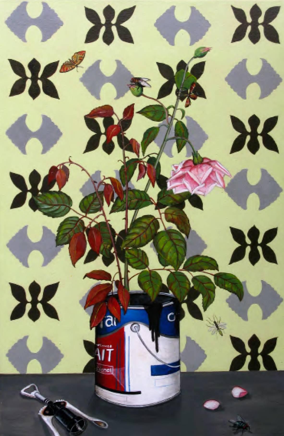 Andrea Brown Still-Life Painting - ROSEBUSH