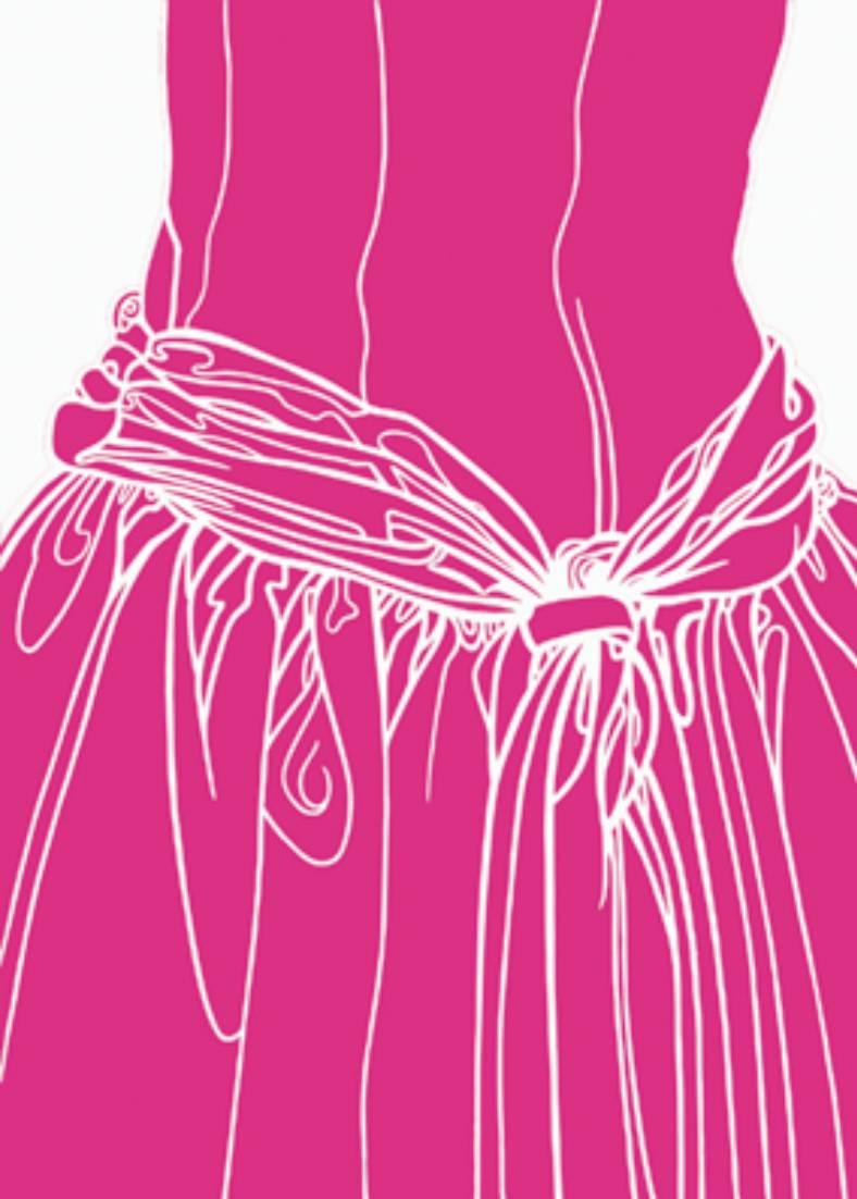 Ana Mercedes Hoyos Figurative Print - KNOT ON THE DRESS OF A GIRL (pink)