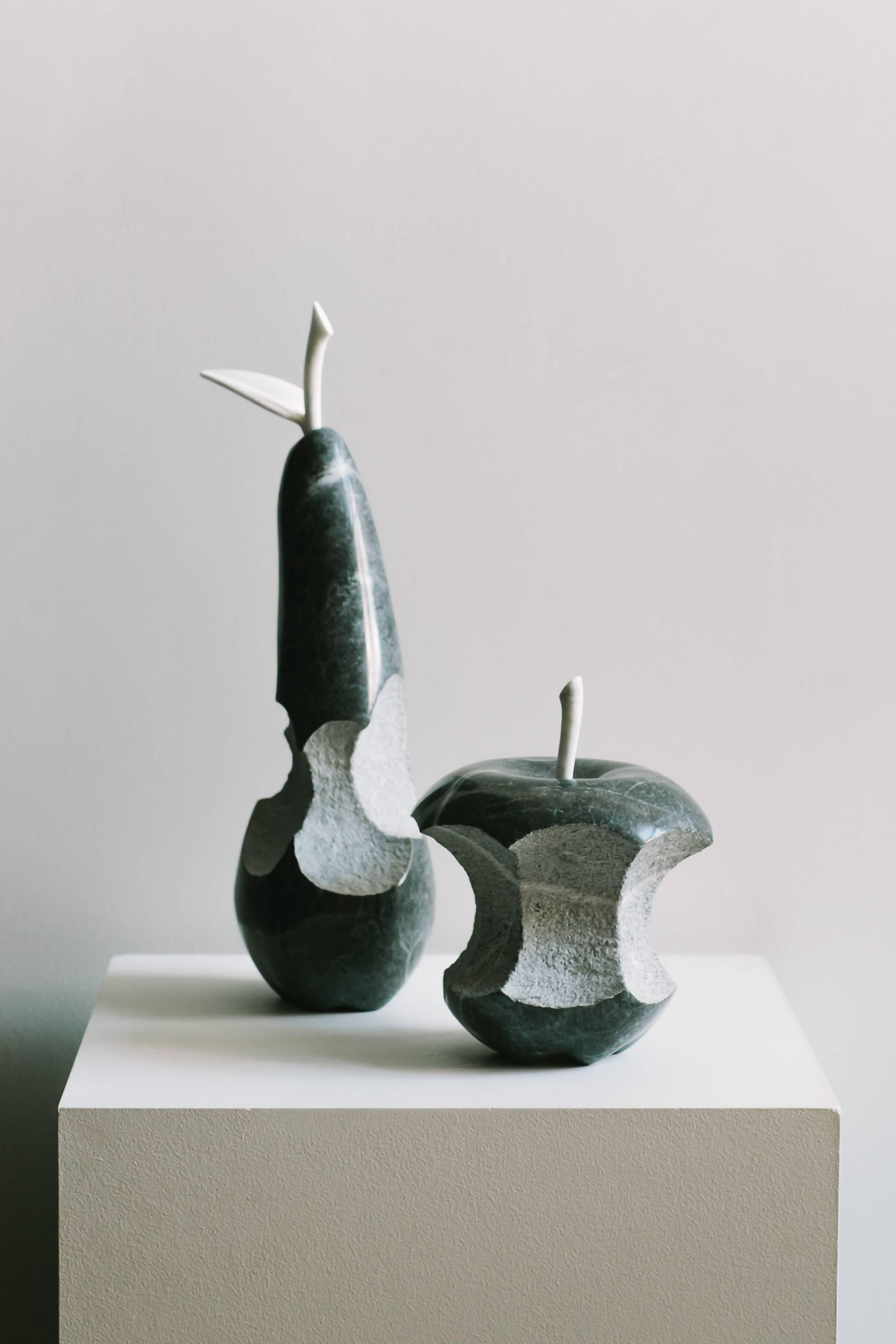 James Pereira Still-Life Sculpture - Grey Apple No.1