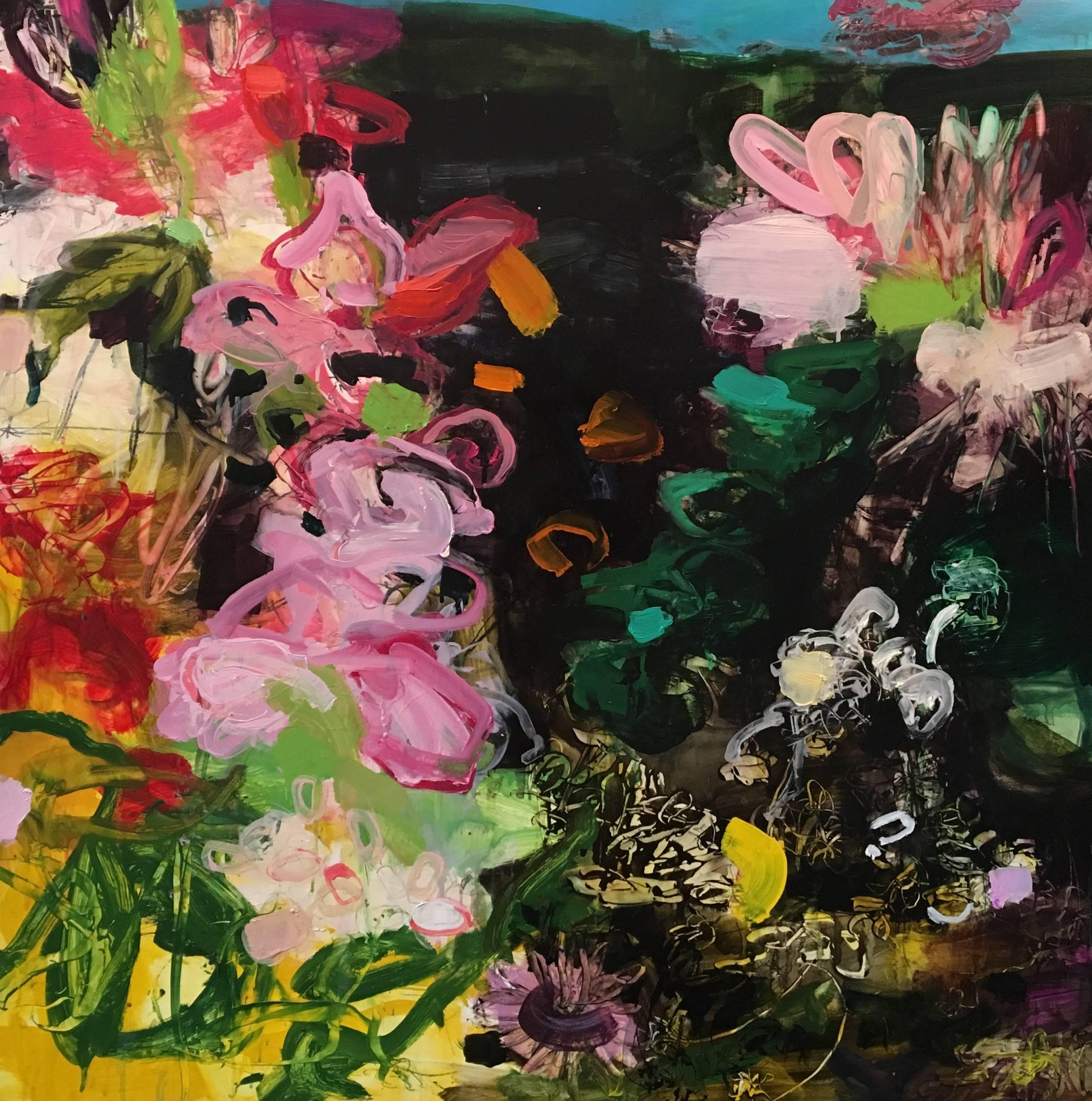 Robin Reynolds Abstract Painting - Gladiola & Cleome