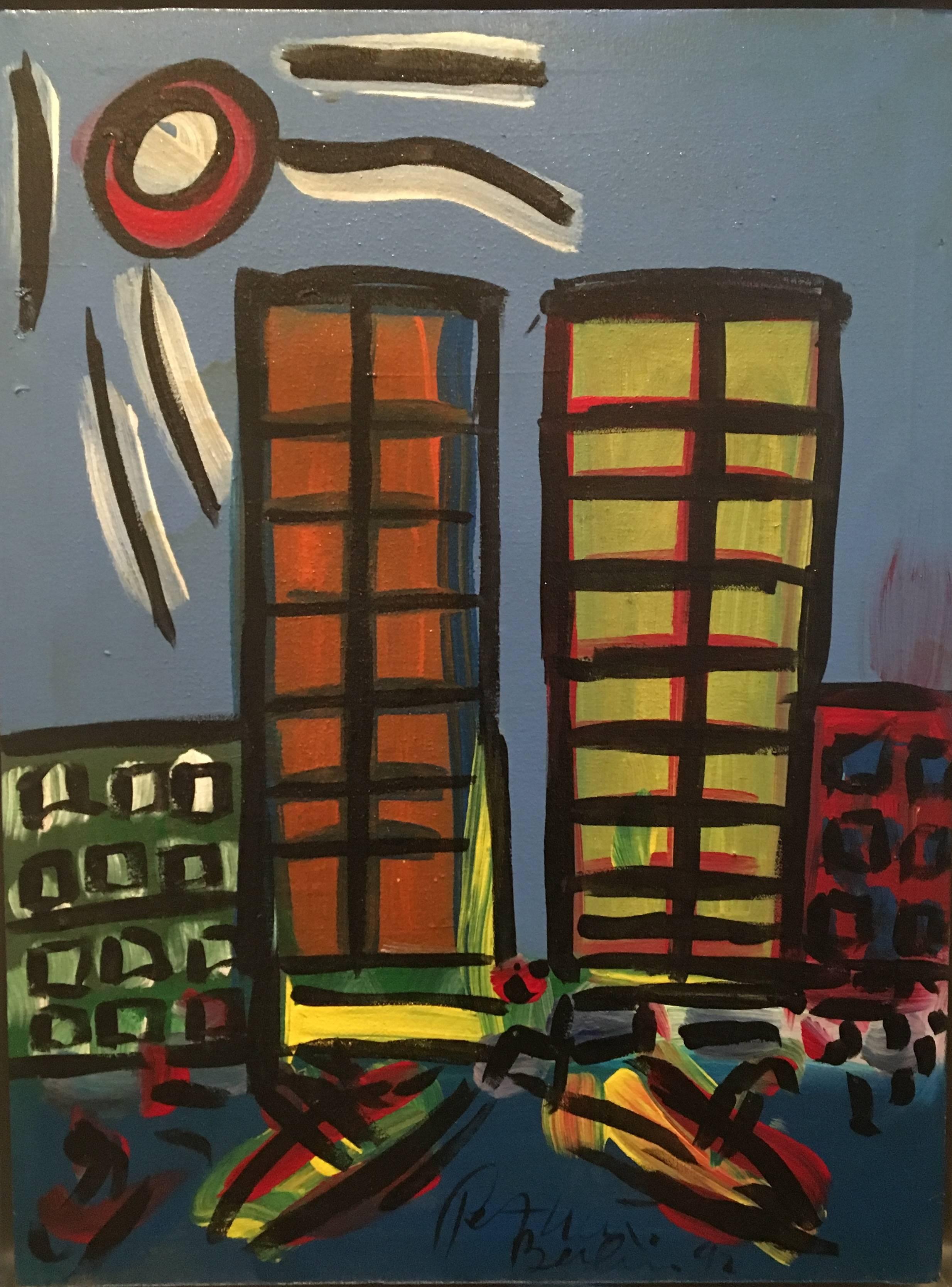 Peter Robert Keil Abstract Painting - The Towers (Berlin 1992)