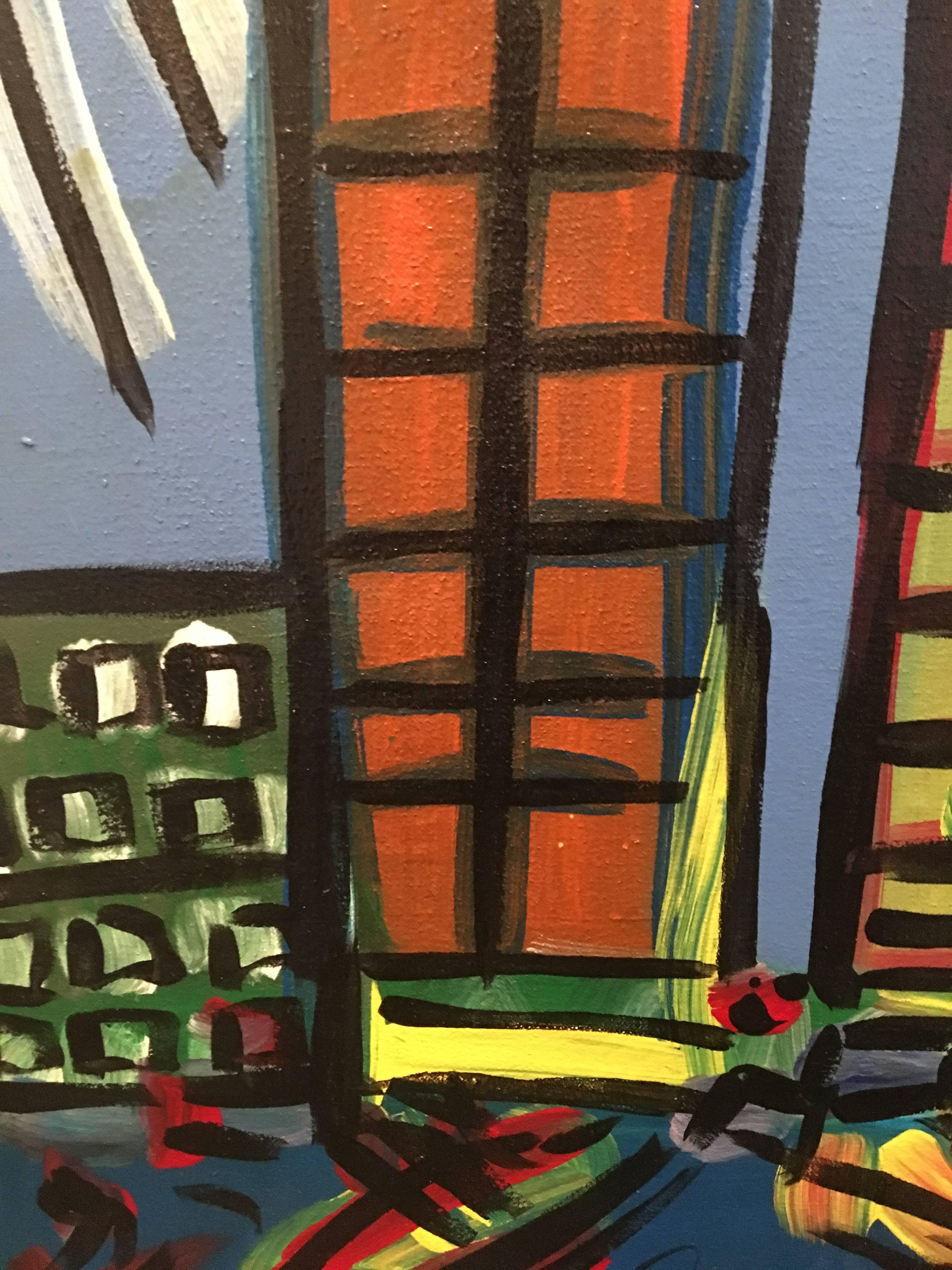 The Towers (Berlin 1992) - Painting by Peter Robert Keil