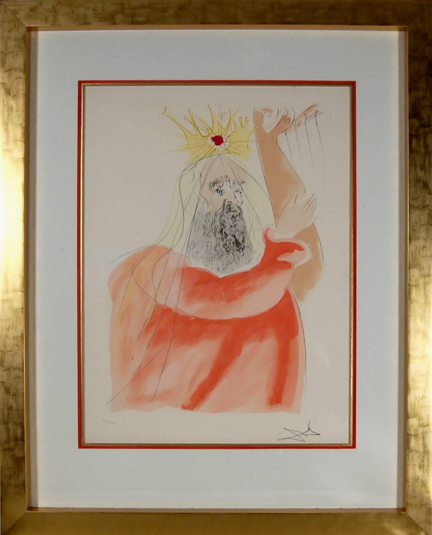 Salvador Dalí Figurative Print - King David, from the suite Our Historical Heritage.
