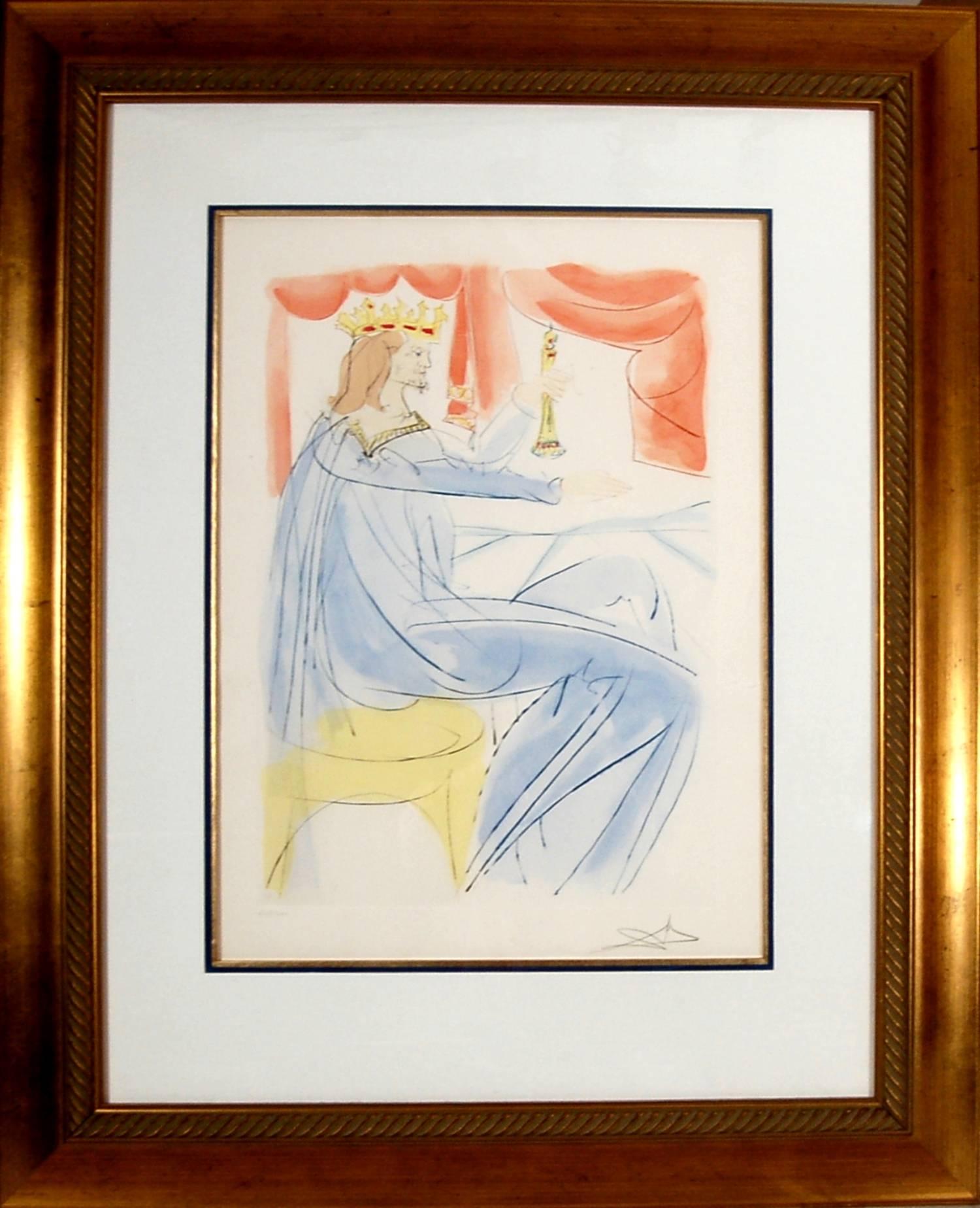 Salvador Dalí Figurative Print - King Salomon, from the suite, Our Historical Heritage.