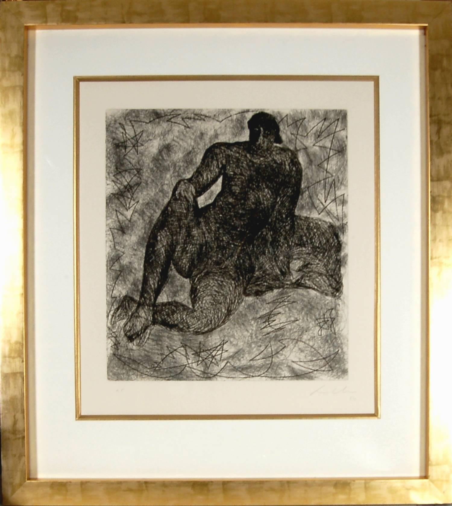 Sandro Chia Nude Print - Sitting Lady