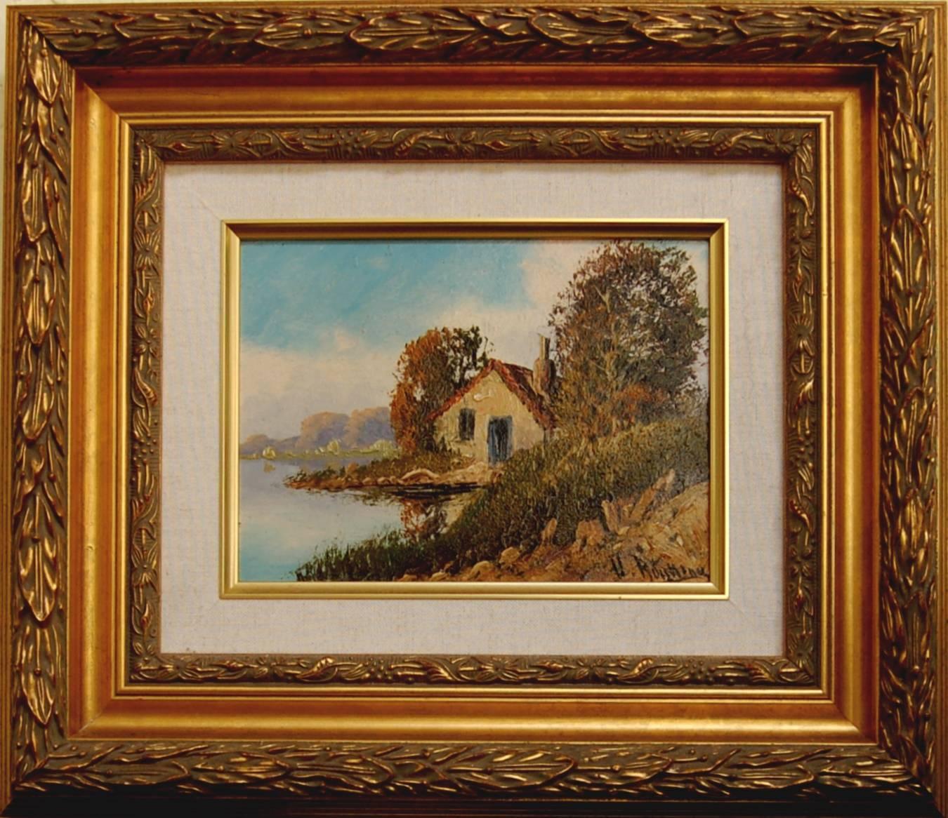 Landscape Painting Victor Rousseau - Paysage avec maison