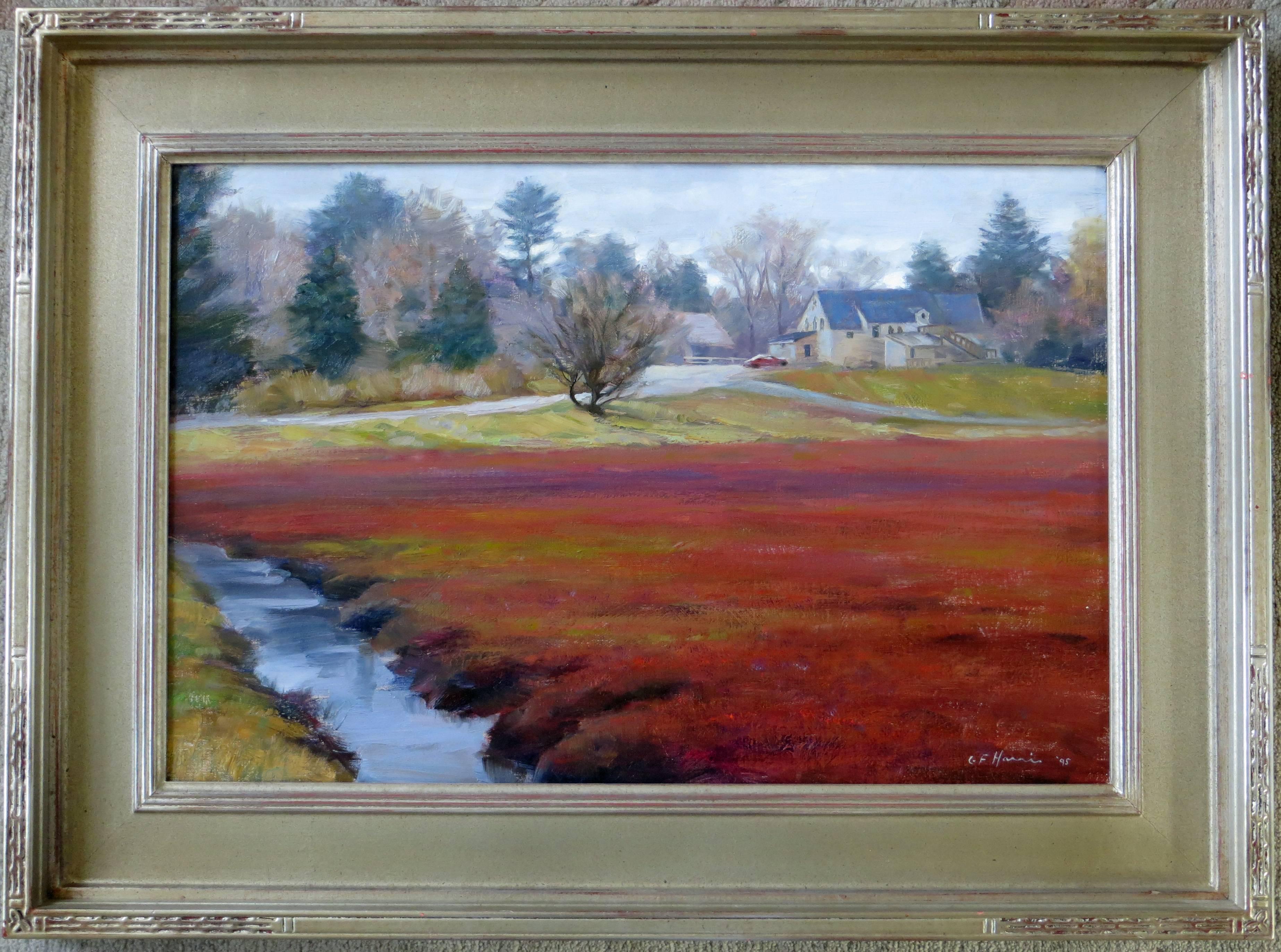 Cranberry Bog, Bennet's Store, Duxbury, MA - Painting by Greg Frank Harris
