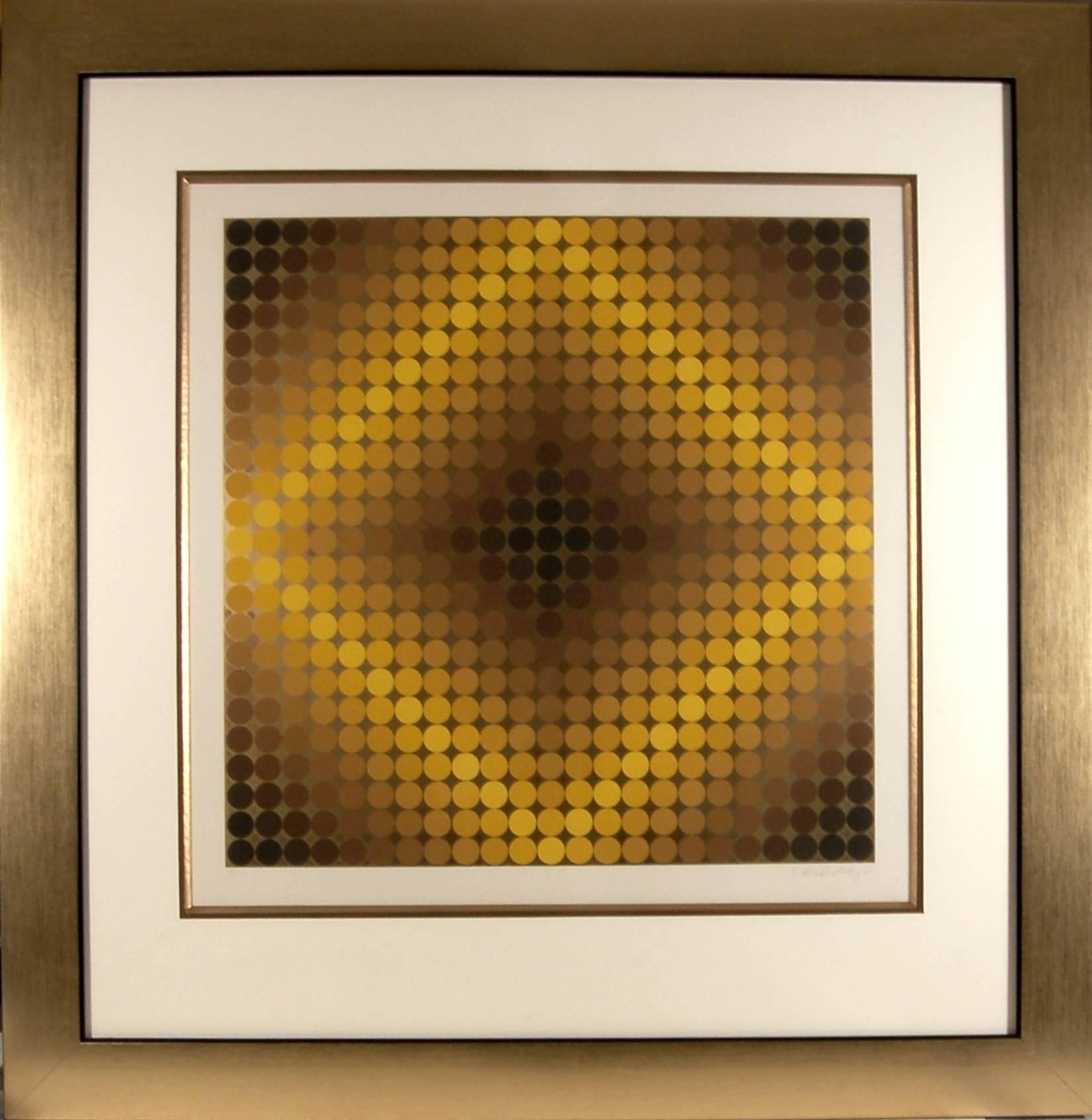 Victor Vasarely Abstract Print - Diaf