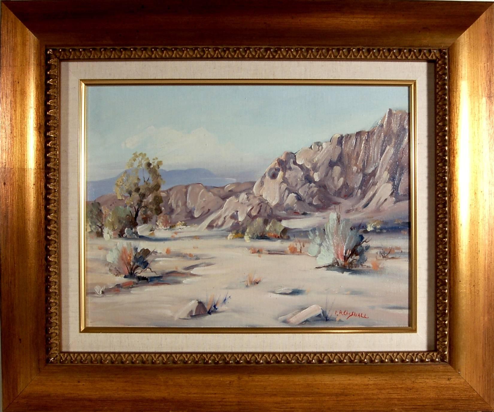 Figurative Painting di Frederick Richard Chisnall - Scena del deserto vicino a Palm Spring