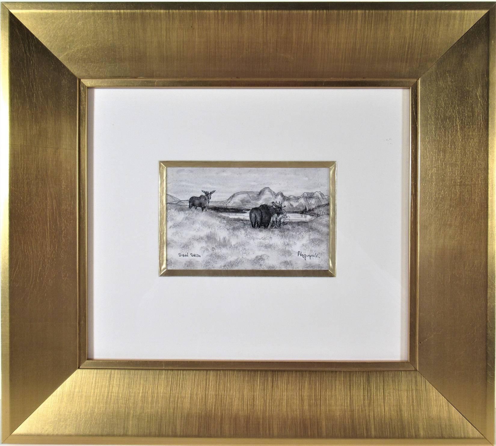 George Twok Aden Ahgupuk Animal Art - Mooses in the wild