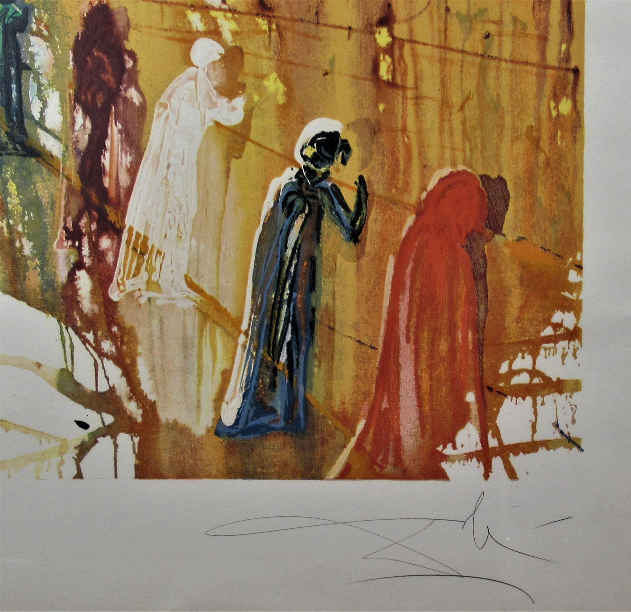 salvador dali wailing wall lithograph