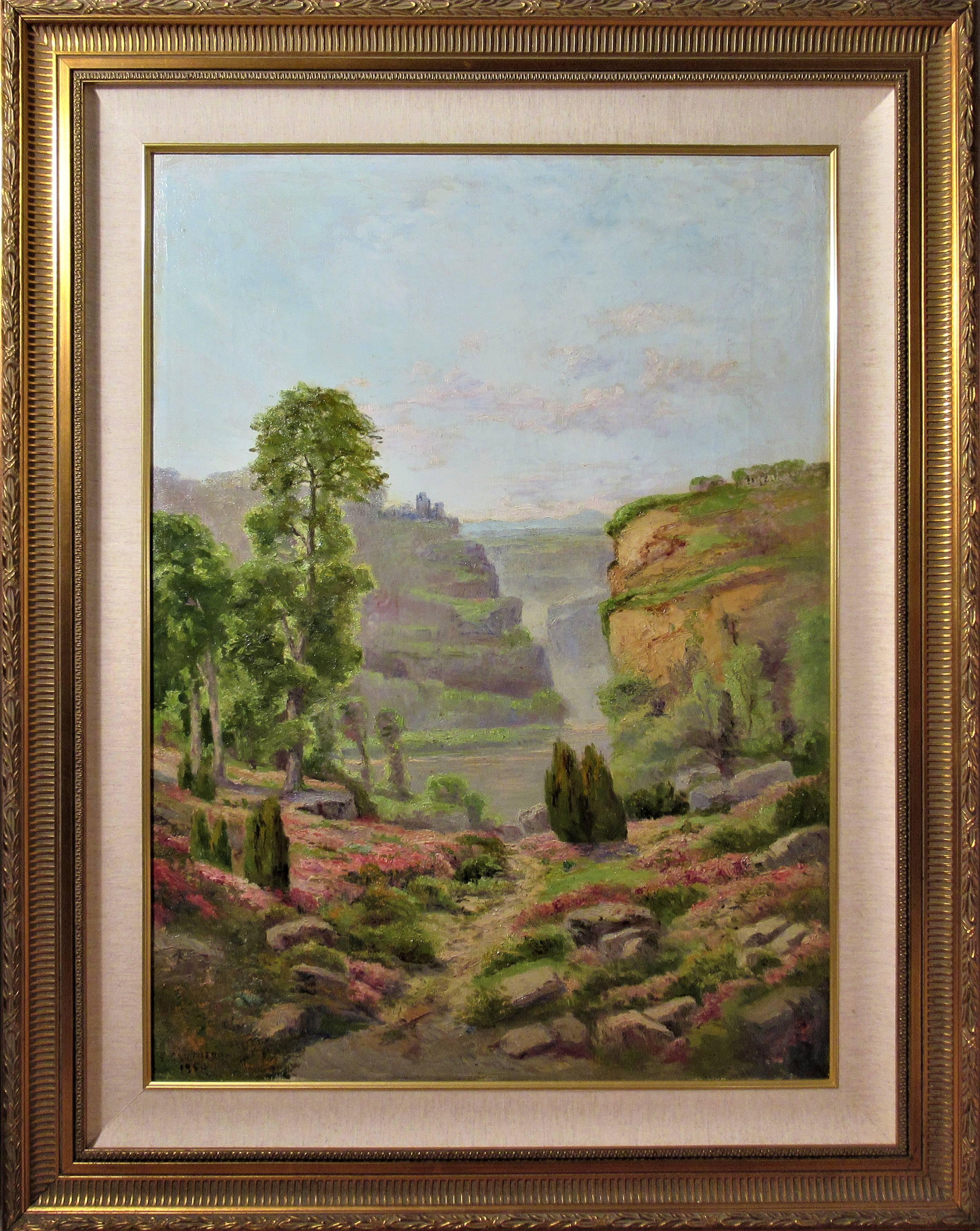 Emile Xavier Gautheron  Landscape Painting – Landschaftslandschaft