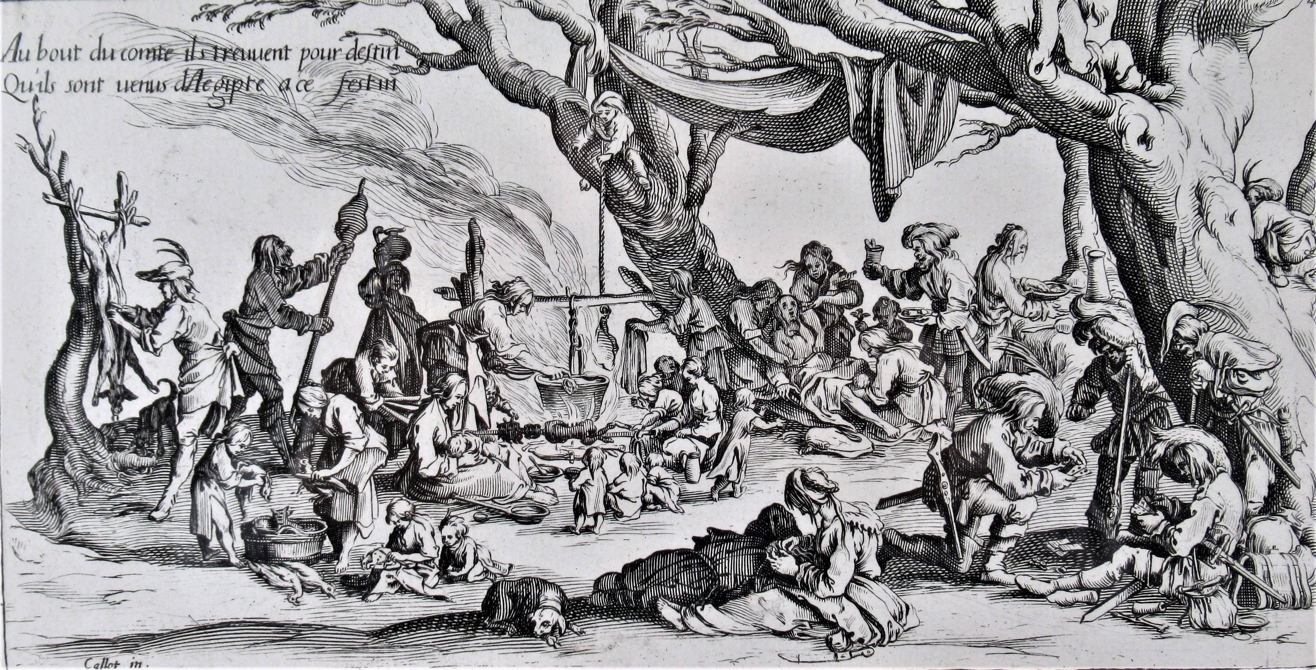 The Feast, from the suite les Bohemiens - Print by Jacques Callot