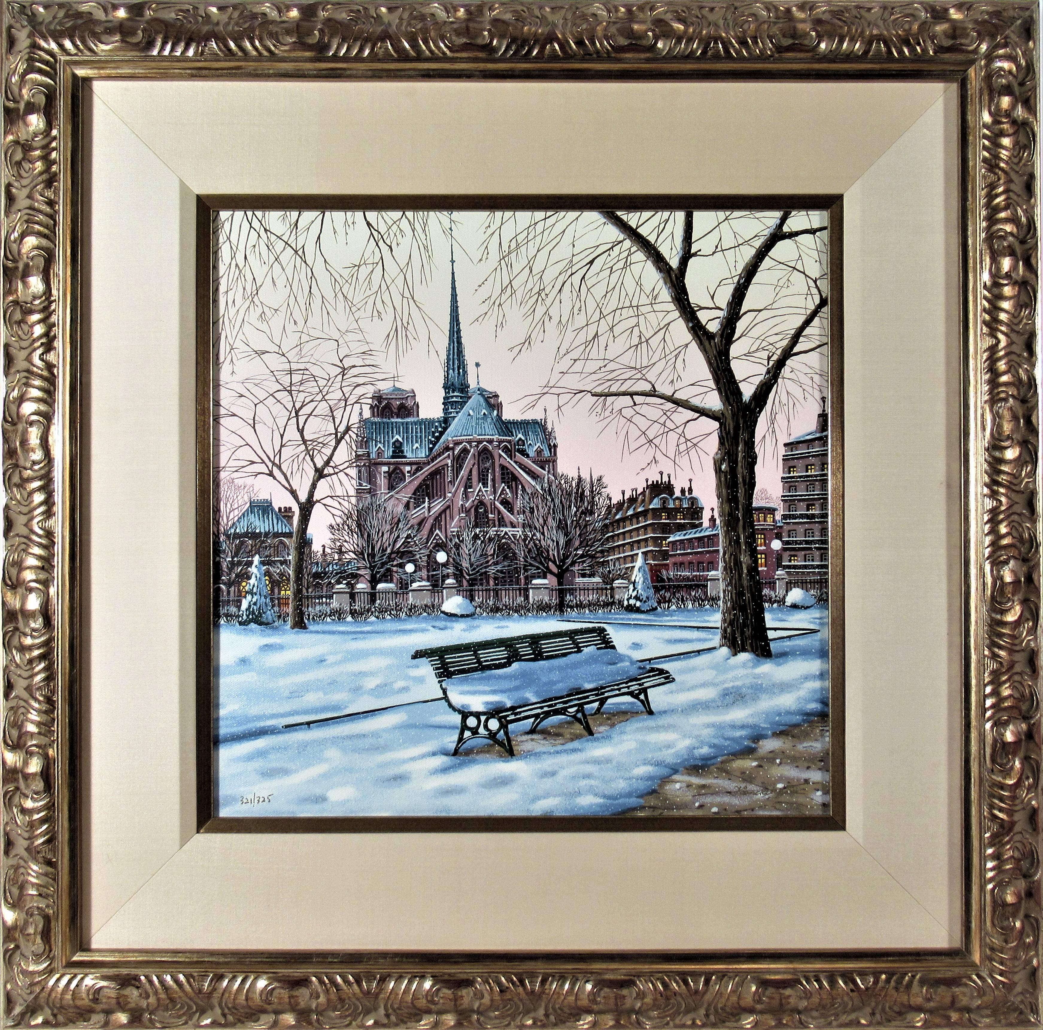 Liudmila Kondakova Landscape Print - Notre Dame de Paris in Winter