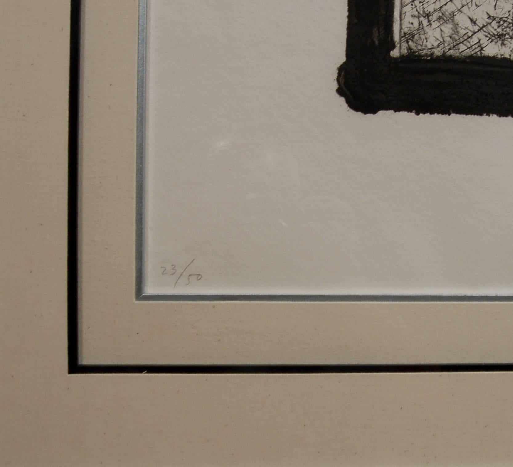 Le Cadre Noir - Abstract Mixed Media Art by Antoni Tàpies