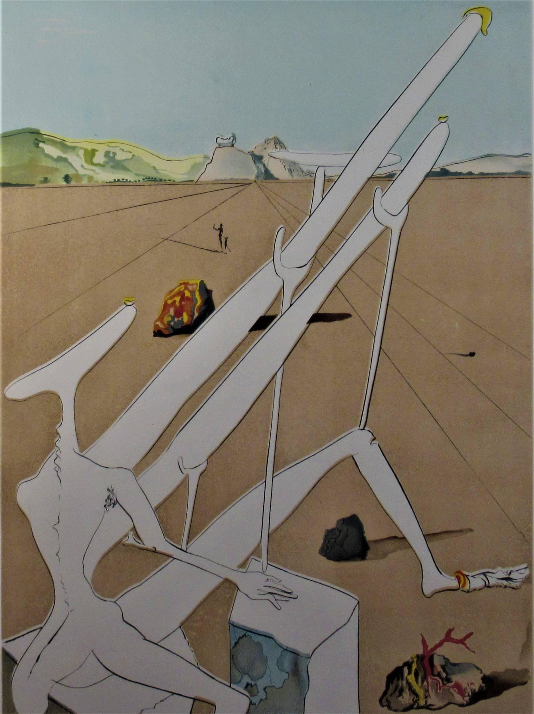 Dali Martian muni d'un Double Microscope Holoelectronique - Print by Salvador Dalí