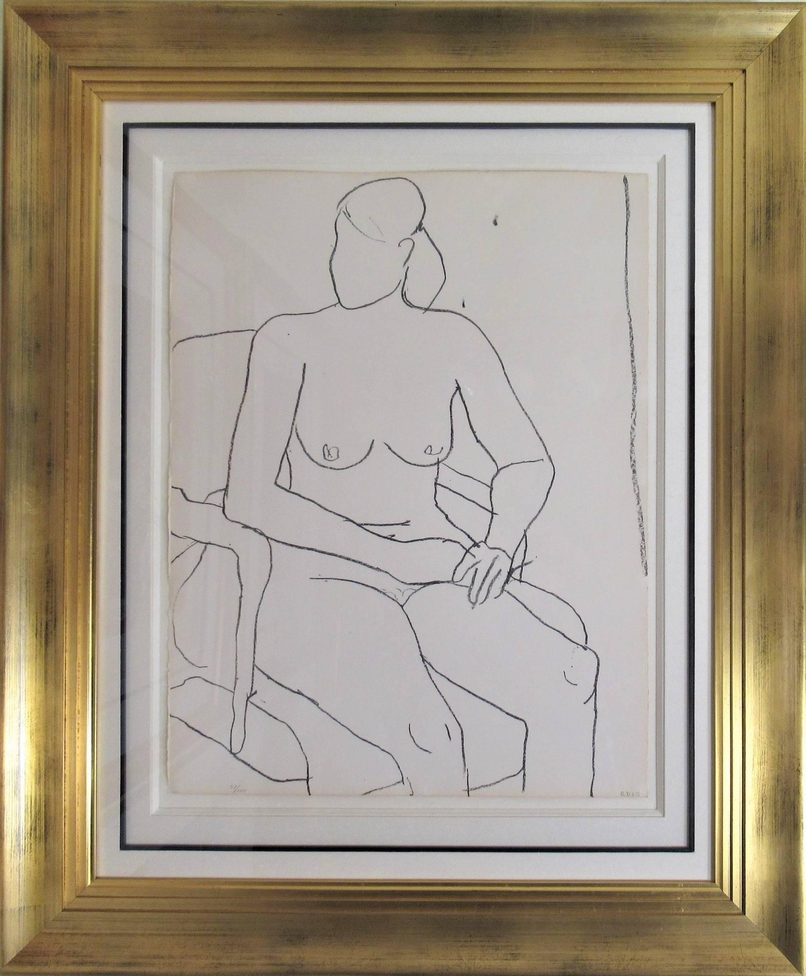 Richard Diebenkorn Figurative Print - Seated Nude