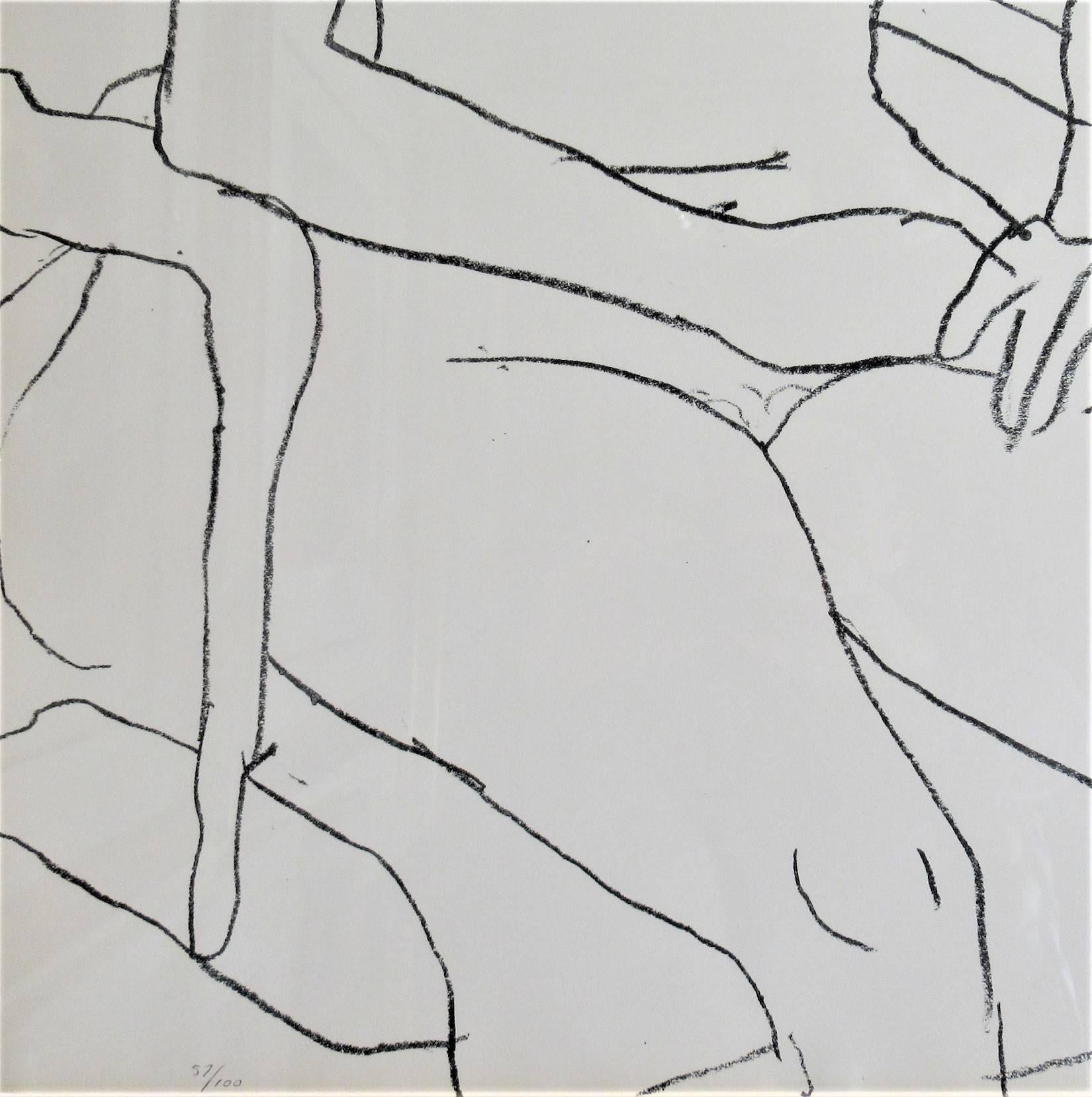 Seated Nude - Brown Figurative Print by Richard Diebenkorn