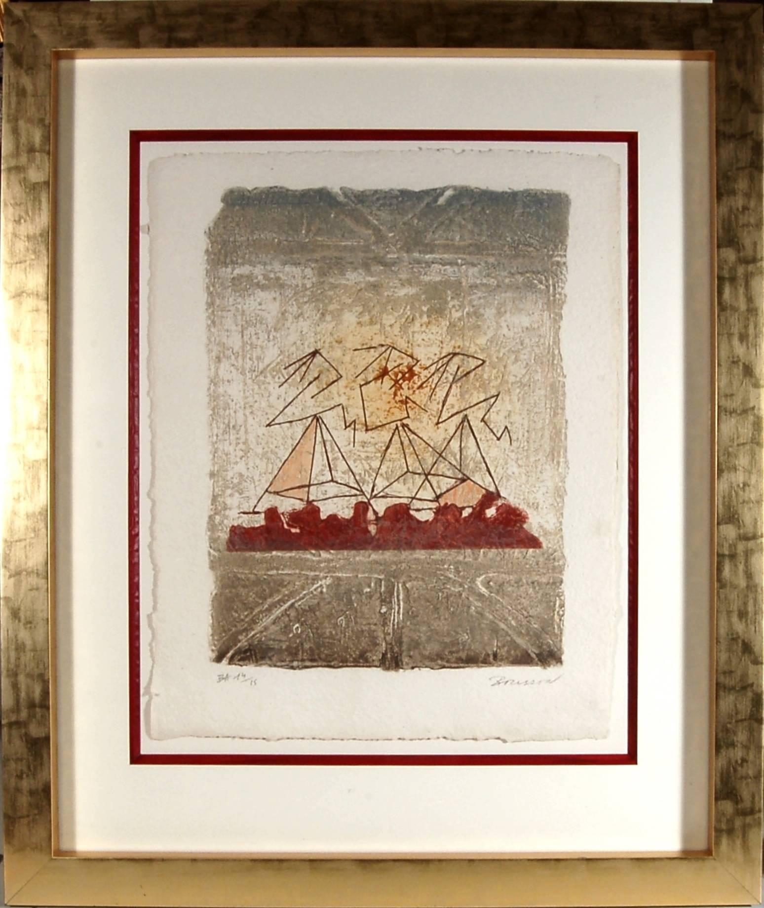 Pierre Marie Brisson Abstract Print - Trois Rythmes Egyptiens II