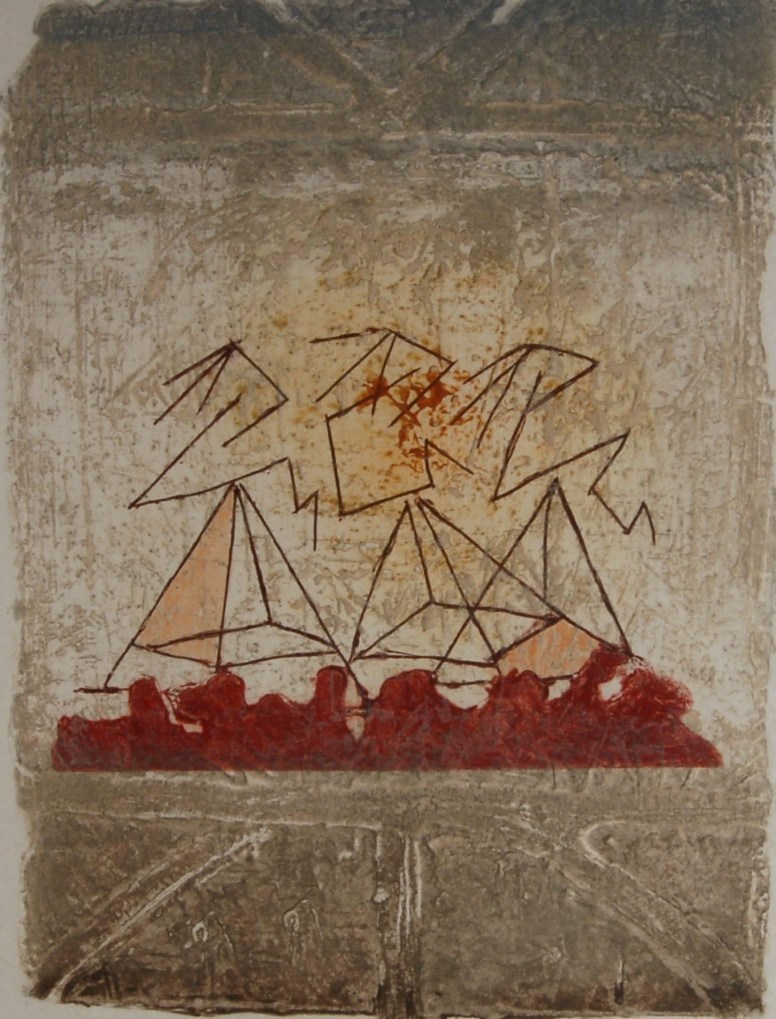 Trois Rythmes Egyptiens II - Print by Pierre Marie Brisson