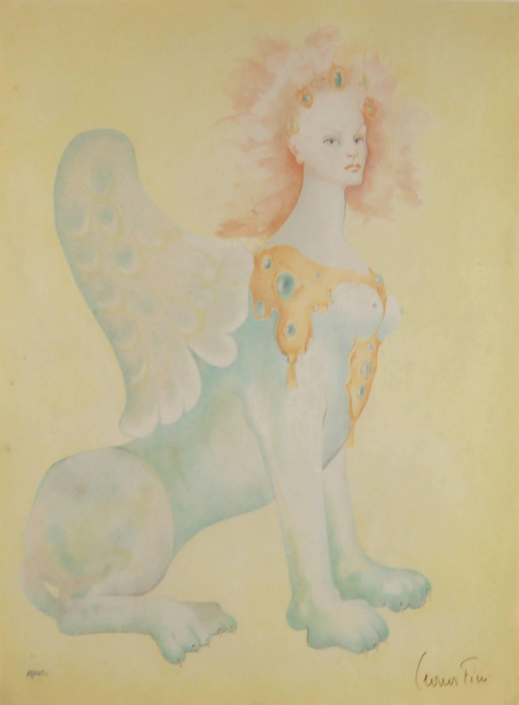 Yellow Sphinx - Print by Leonor Fini