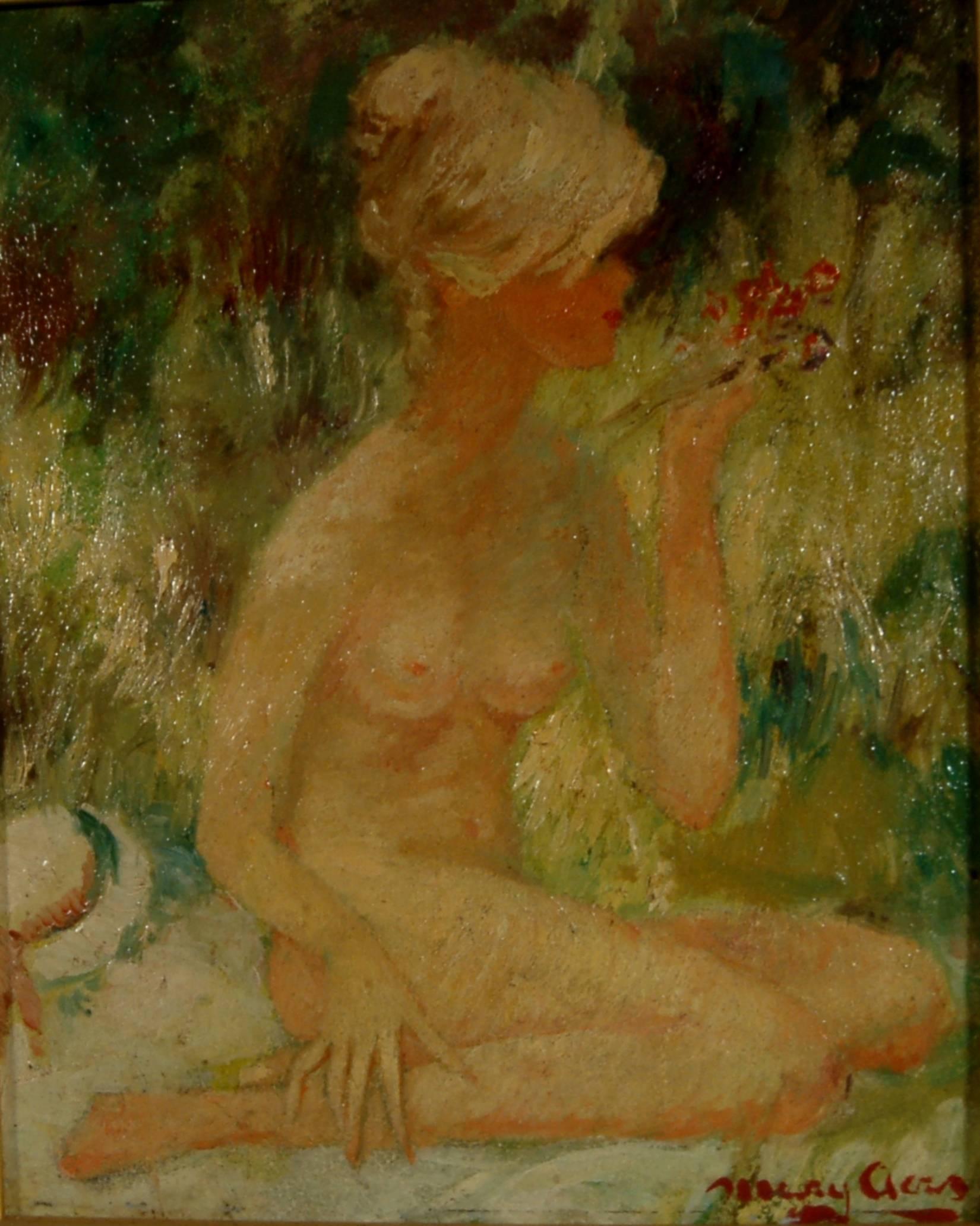 Nude - Painting by Marguerite Aers