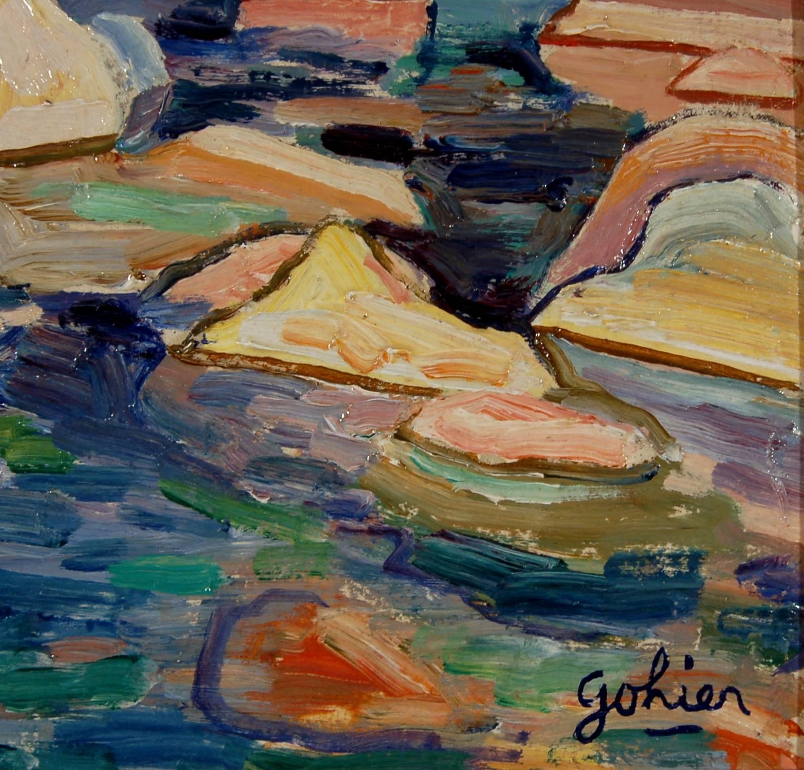 Paysage du Var - Painting Impresionista de Raymond Gohier 