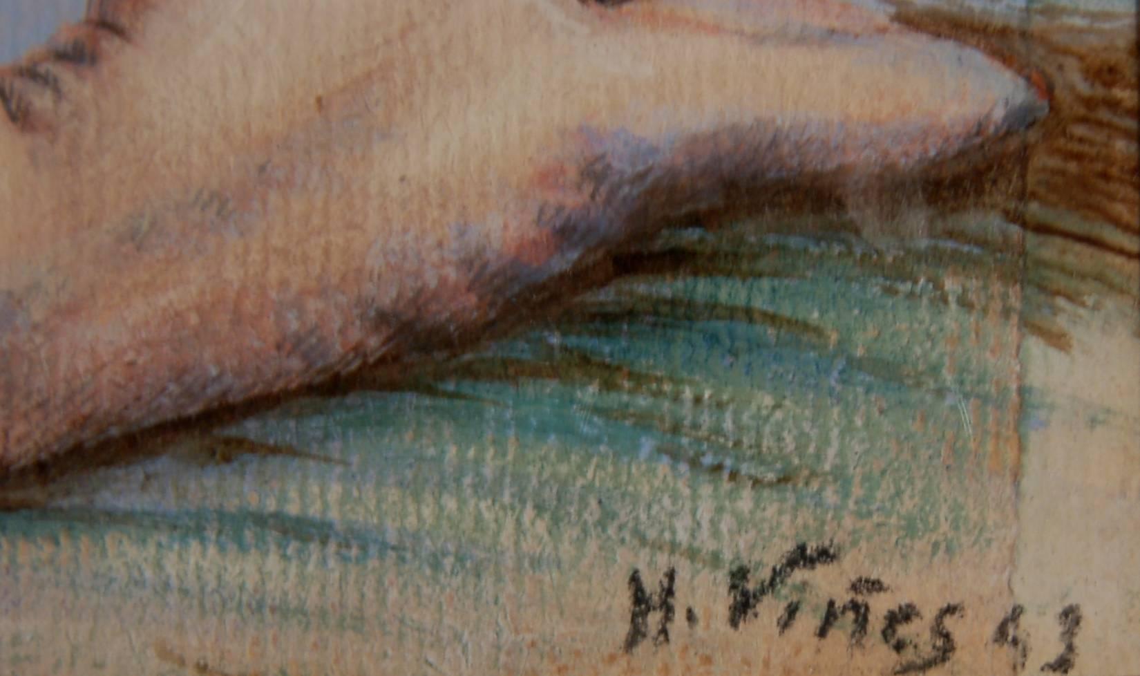 Hautfarbener Nackt (Post-Impressionismus), Art, von Hernando Vines Soto