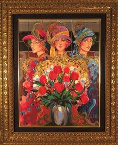 Vintage Splendor, Three Women With Flowers