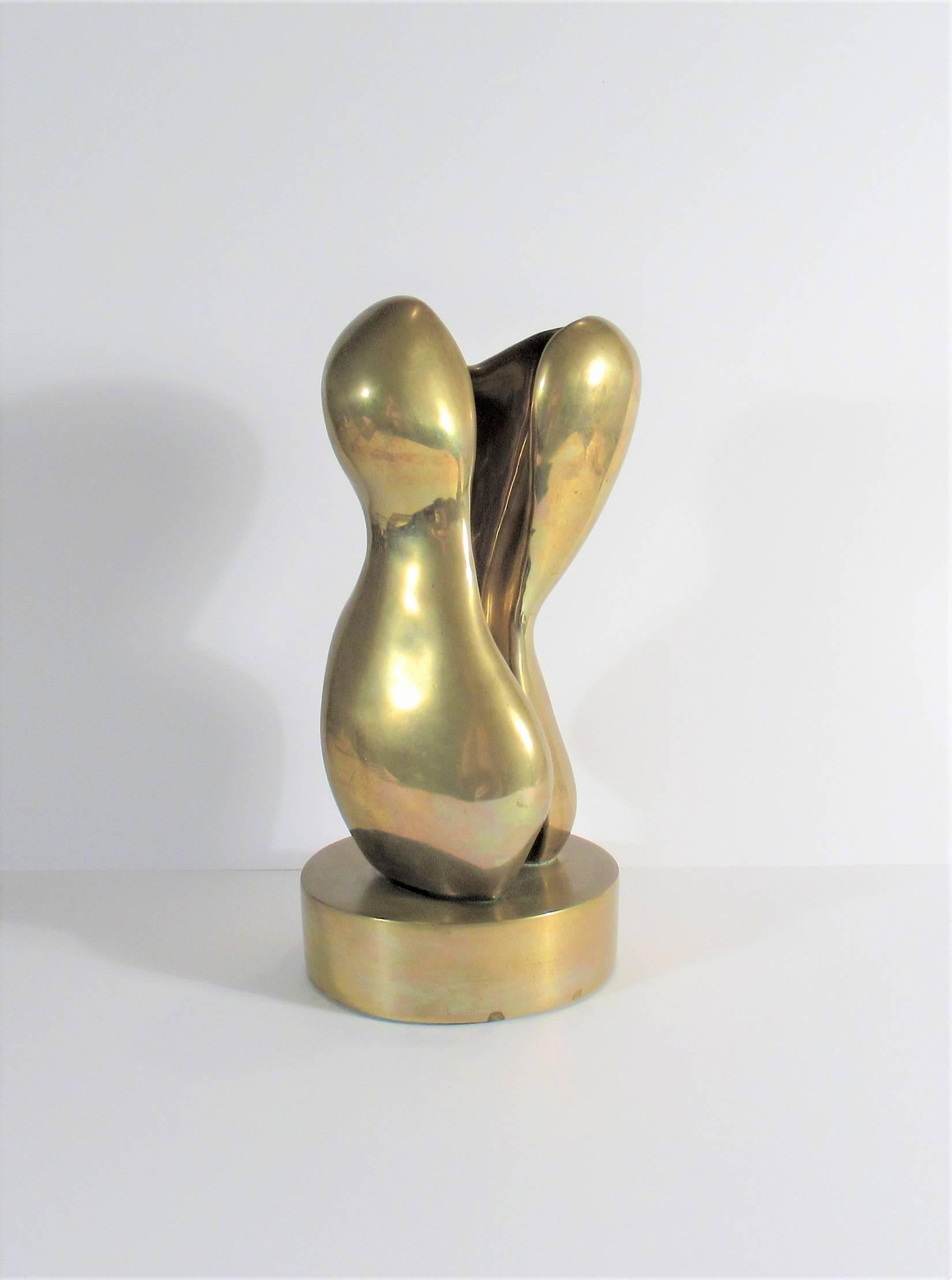 Untitled, Two Figures - Gold Nude Sculpture by Eli Karpel
