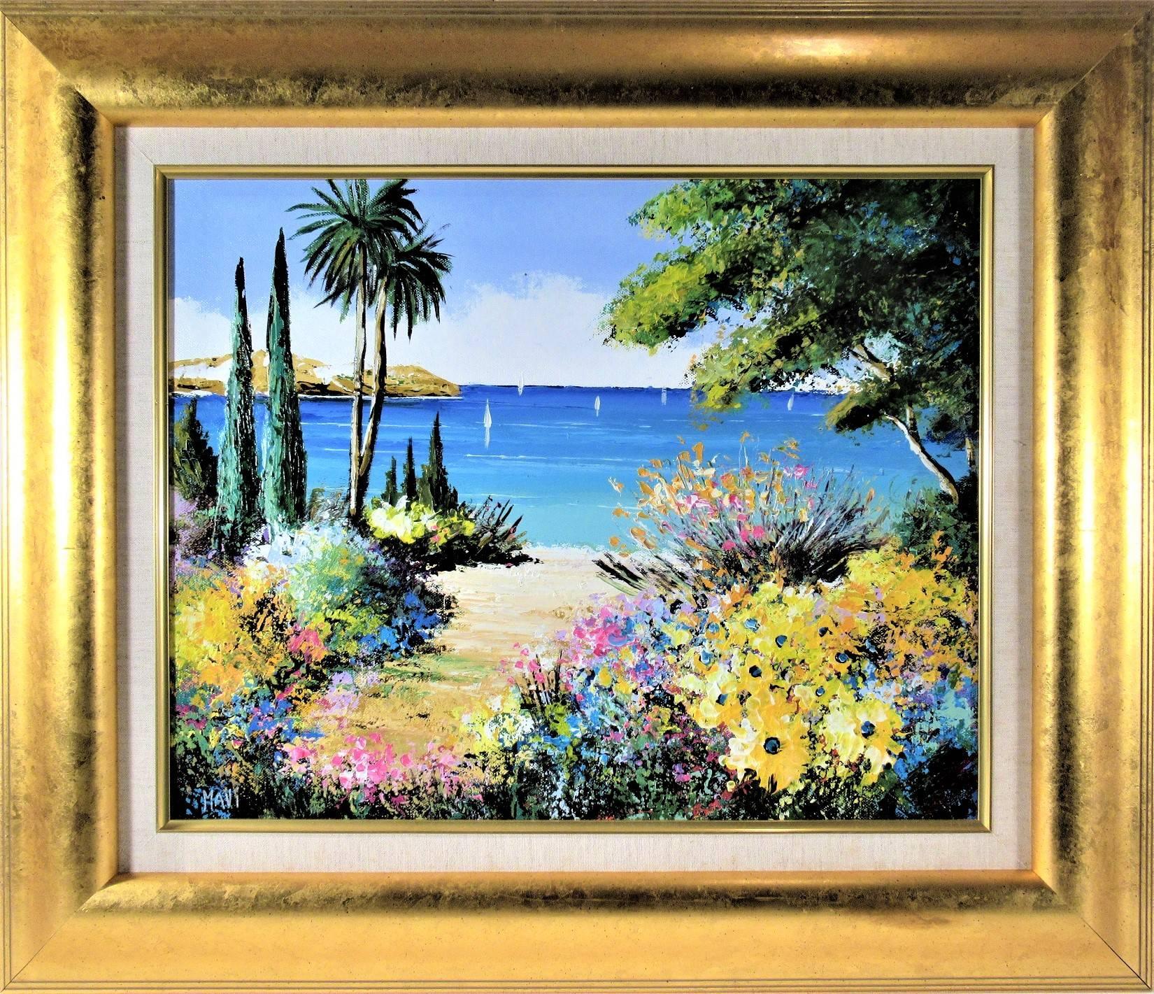Marc Vigneron Landscape Painting - Chemin Fleuri Vers La Calanque
