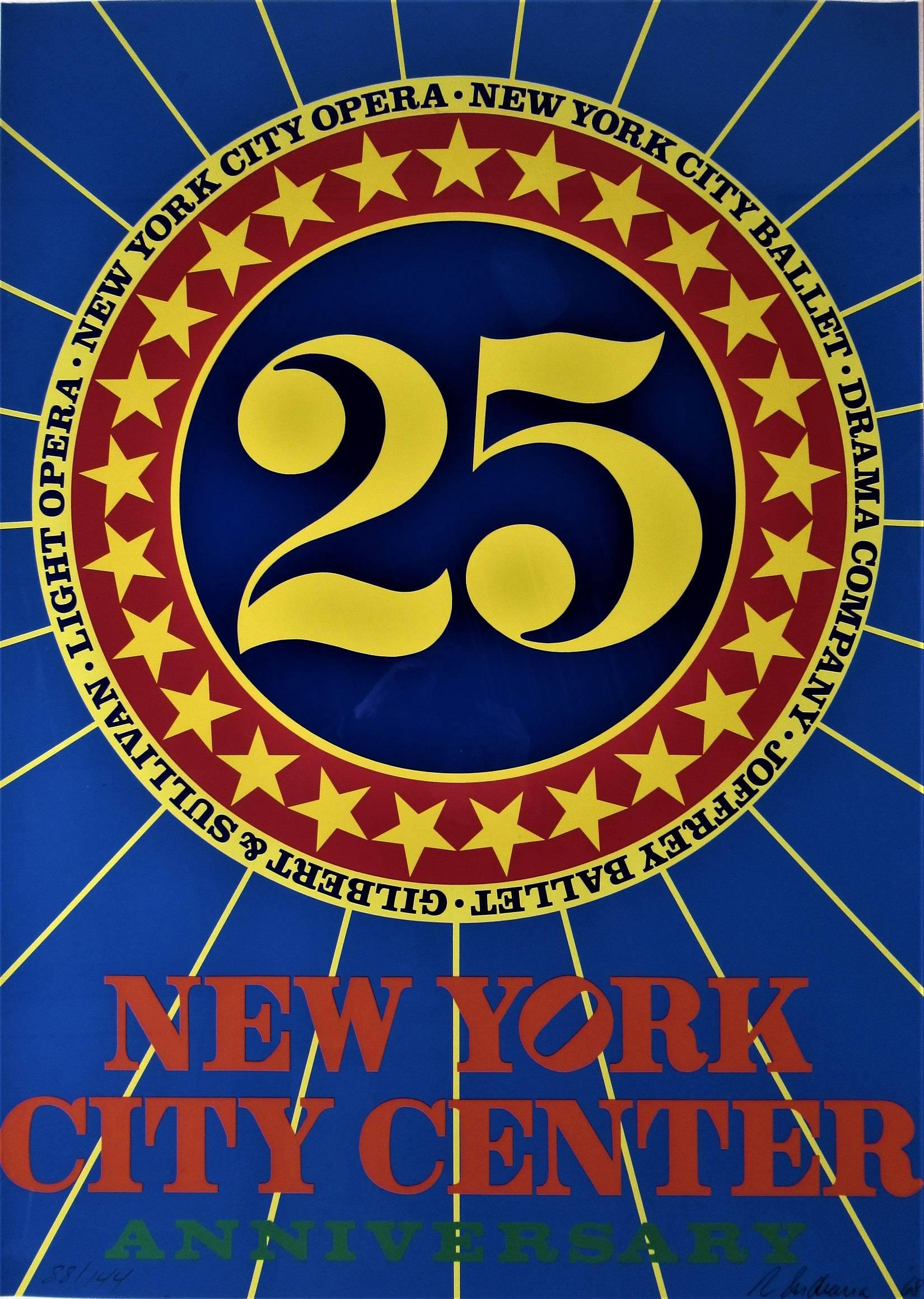 New York City Center 25th Anniversary - Print by Robert Indiana