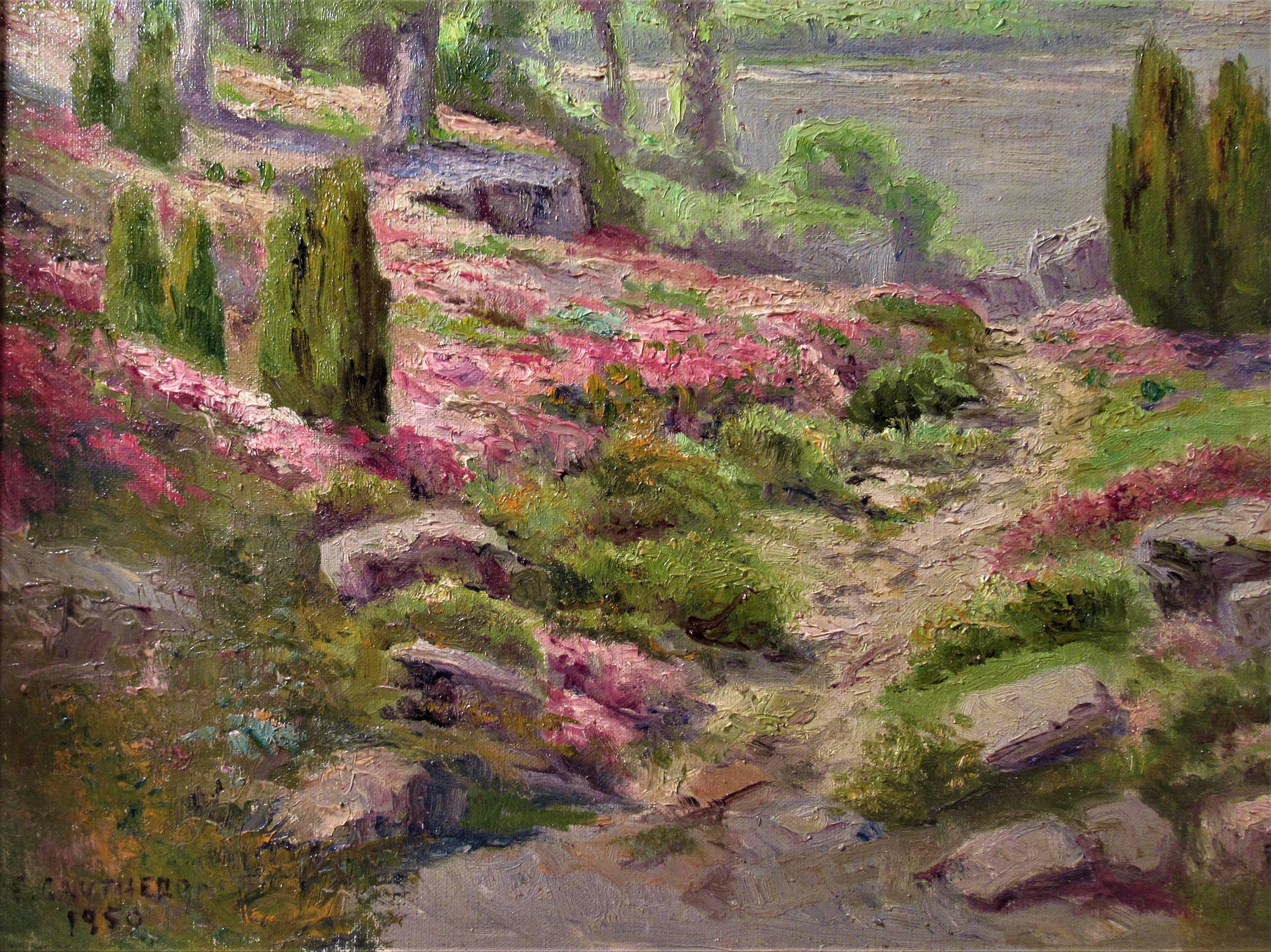 Landschaftslandschaft (Impressionismus), Painting, von Emile Xavier Gautheron 