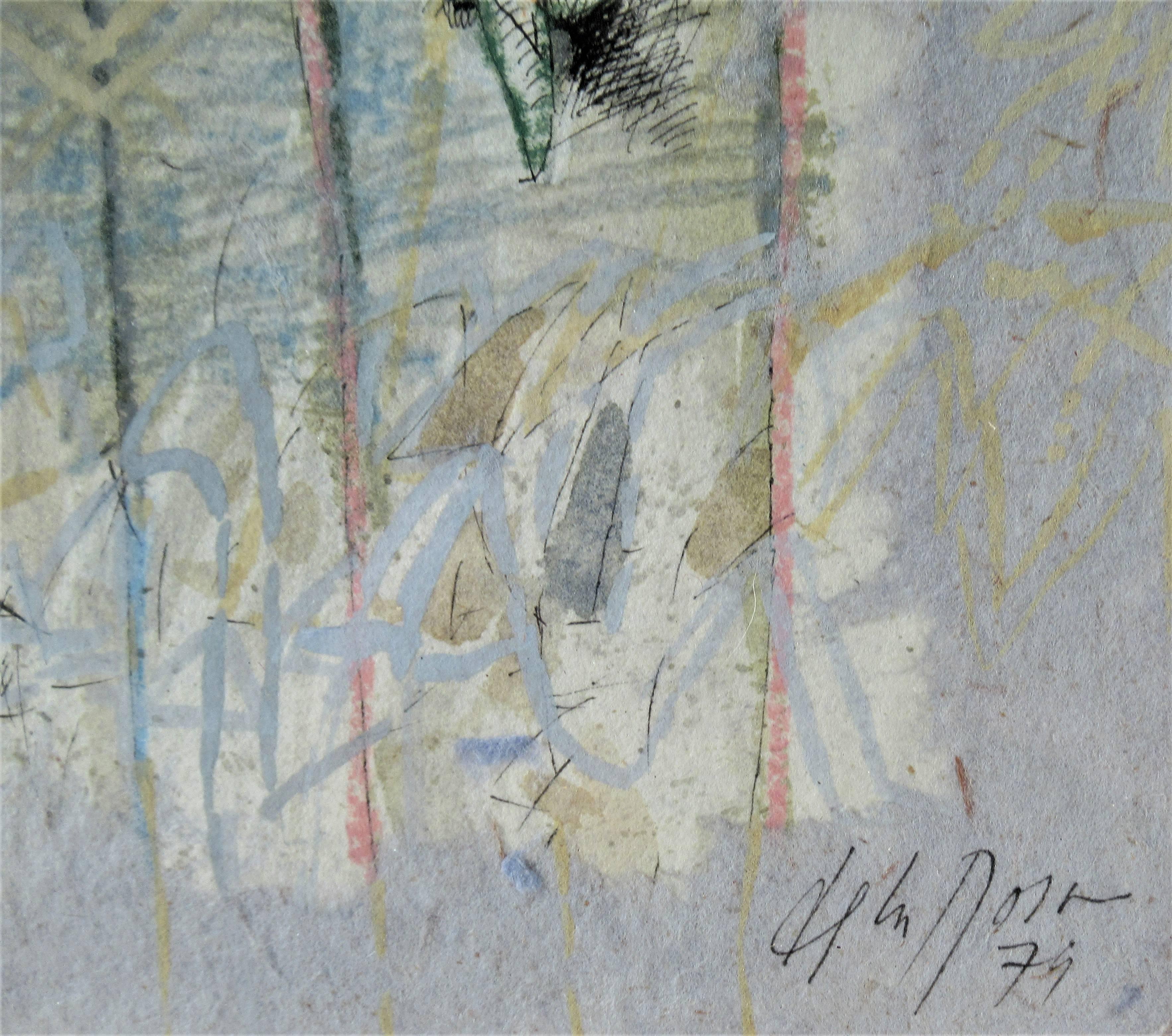 Artiste :	Juan Manuel De La Rosa (Mexicain, né en 1945)
Titre :	Homenaje a Pasado
Année :       1979
Moyen :	Médias mixtes et collage, avec gaufrage
Papier :	Fabriqué à la main
Taille de l'image : 11.75 x 13.75 pouces
taille du papier : 11,75 x