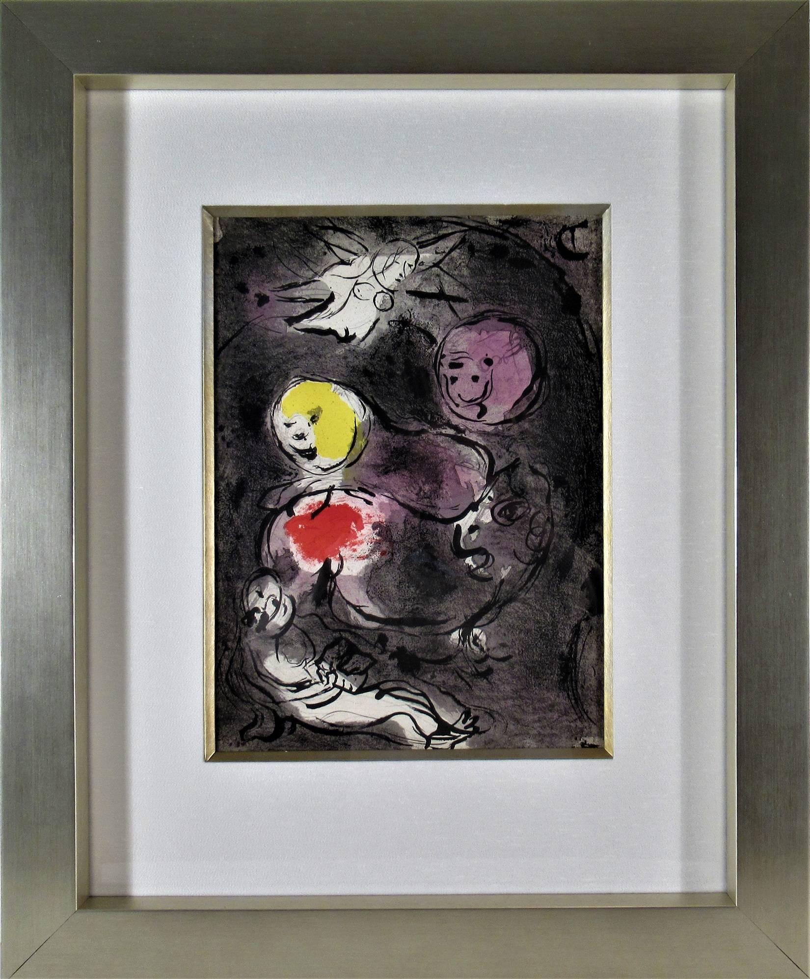 Marc Chagall Figurative Print – Der Geister Daniel mit den Löwen