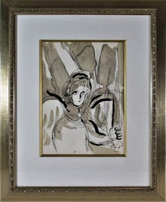 "Angel With Sword" from "The Bible" original color lithograph.