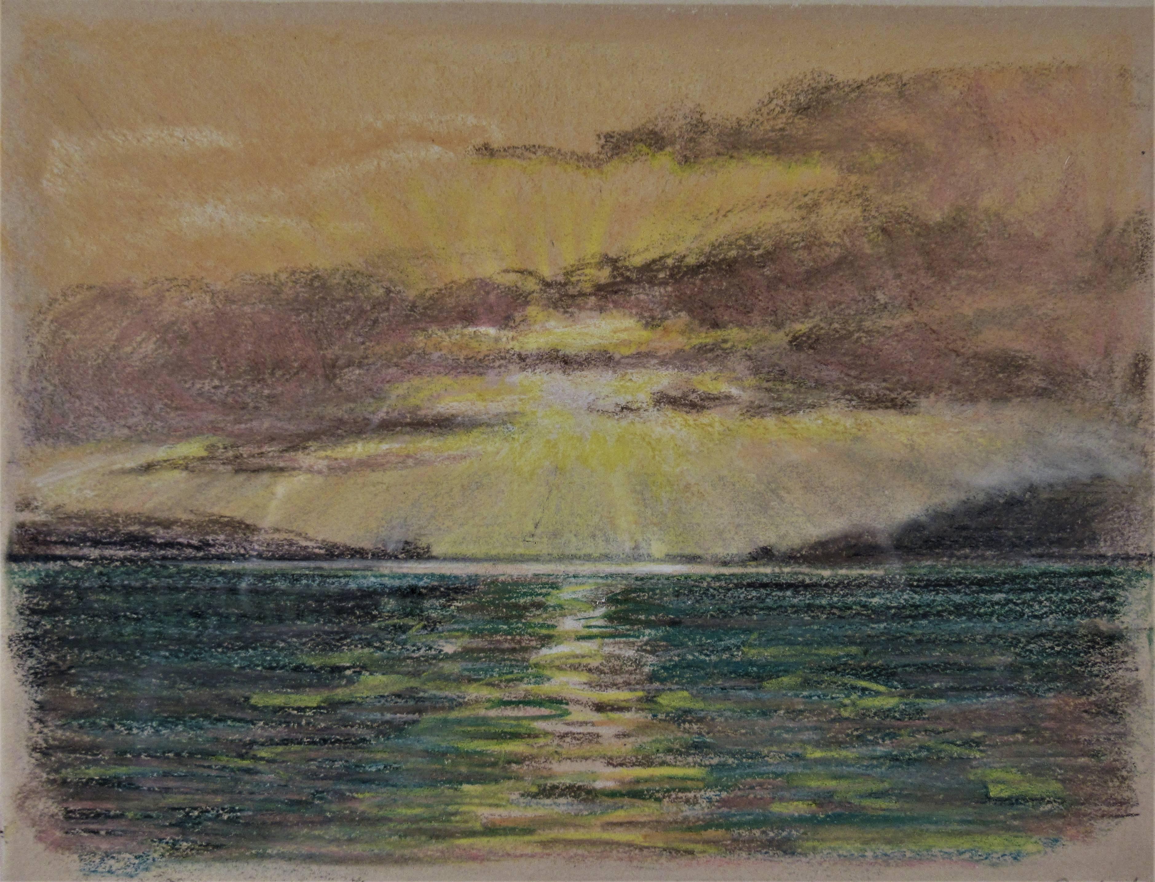 Sunset, Golden Gate, San Francisco - American Impressionist Art by Harry Emerson Lewis