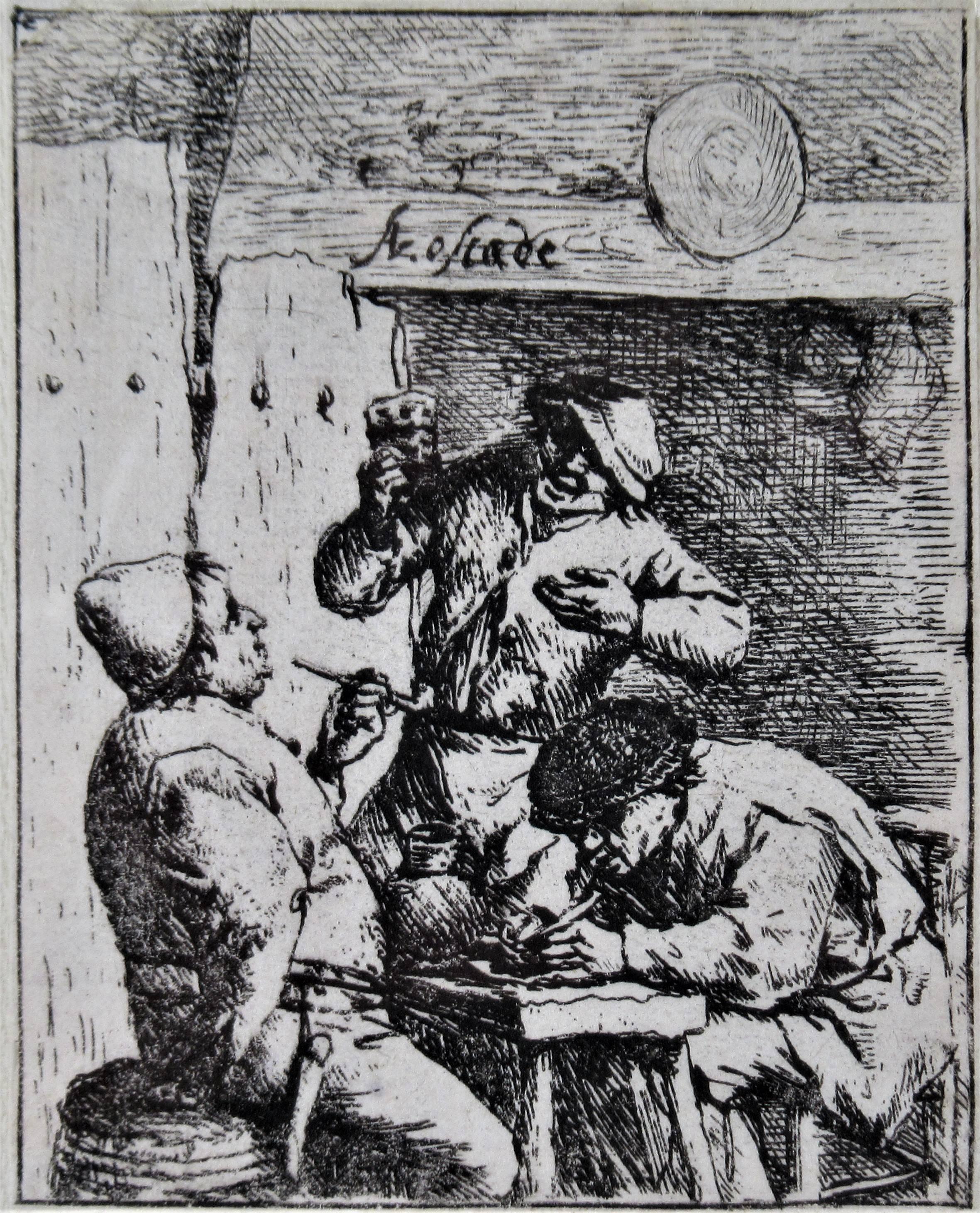 Le fumeur et le buveur - Print de Adriaen van Ostade