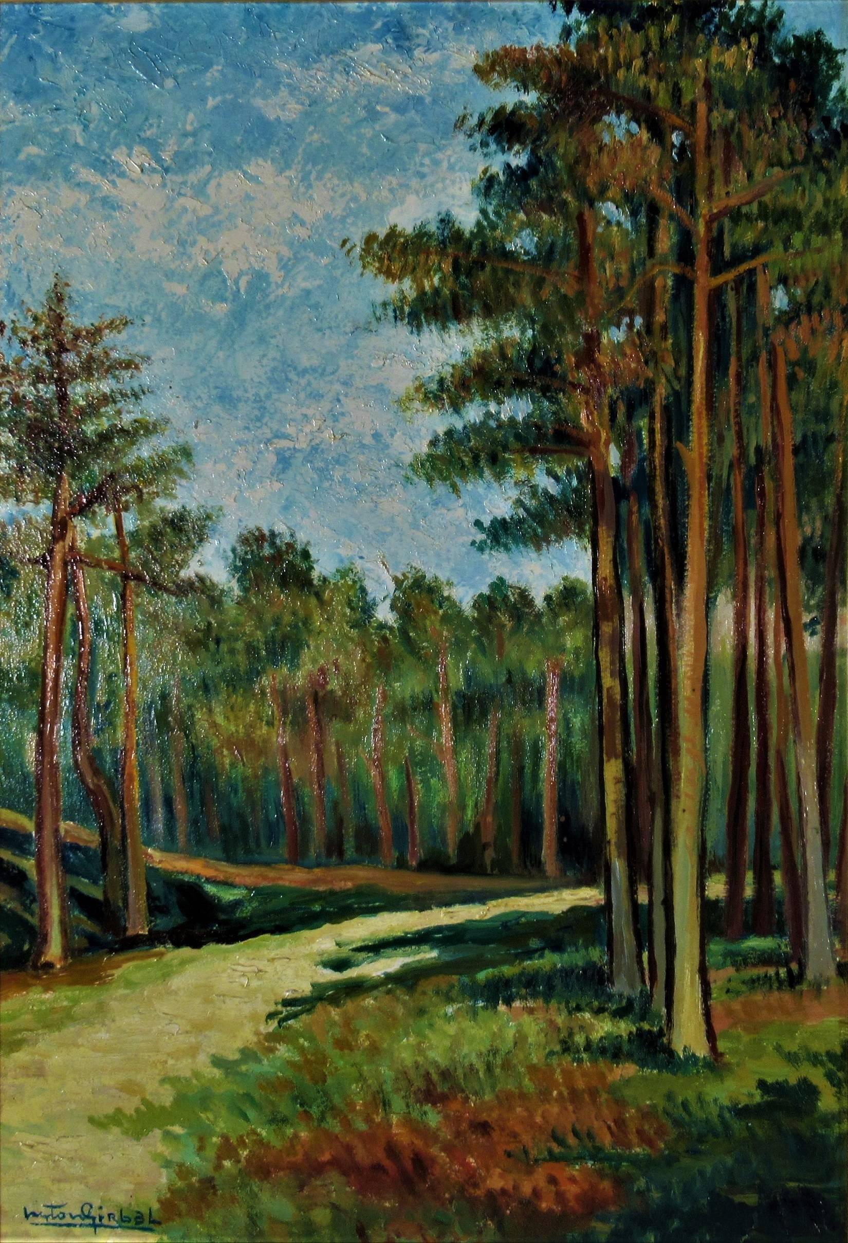 Foret d' Ermenonville - Painting by Gaston Girbal