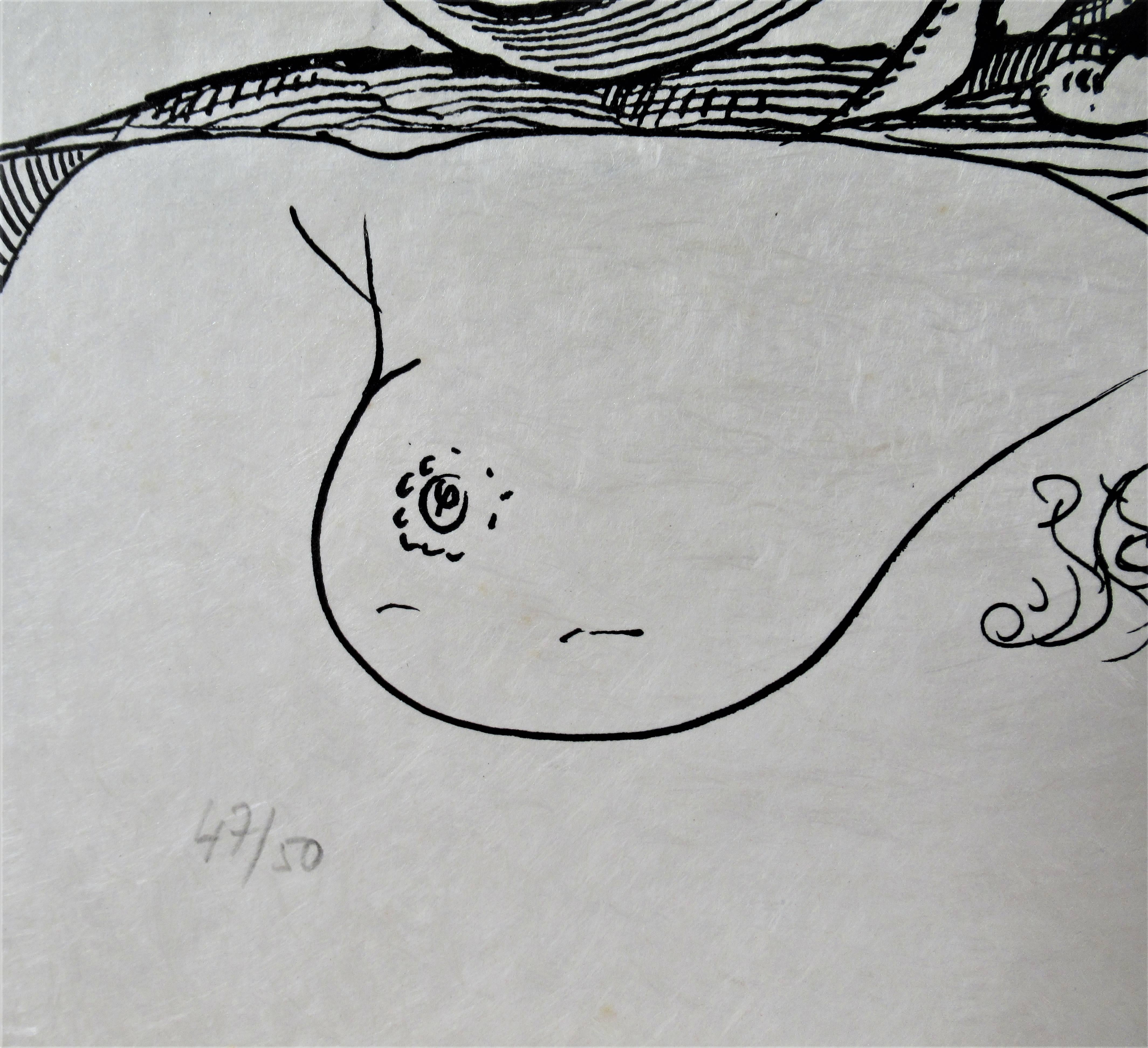 Les Songes Drolatiques de Pantagruel (Grau), Print, von Salvador Dalí