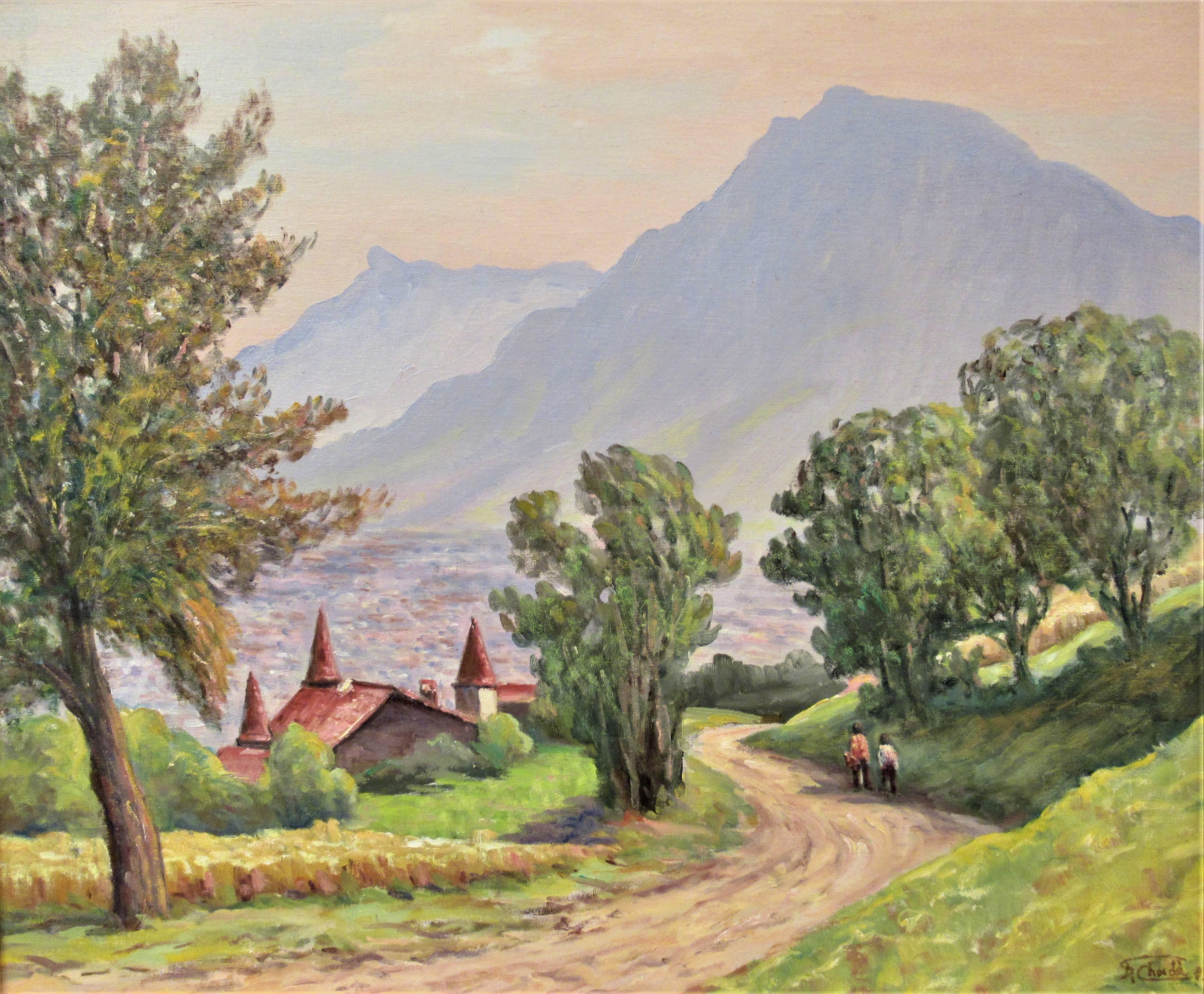 Vue de Narbonne sur Grenoble - Painting by Florent Chade